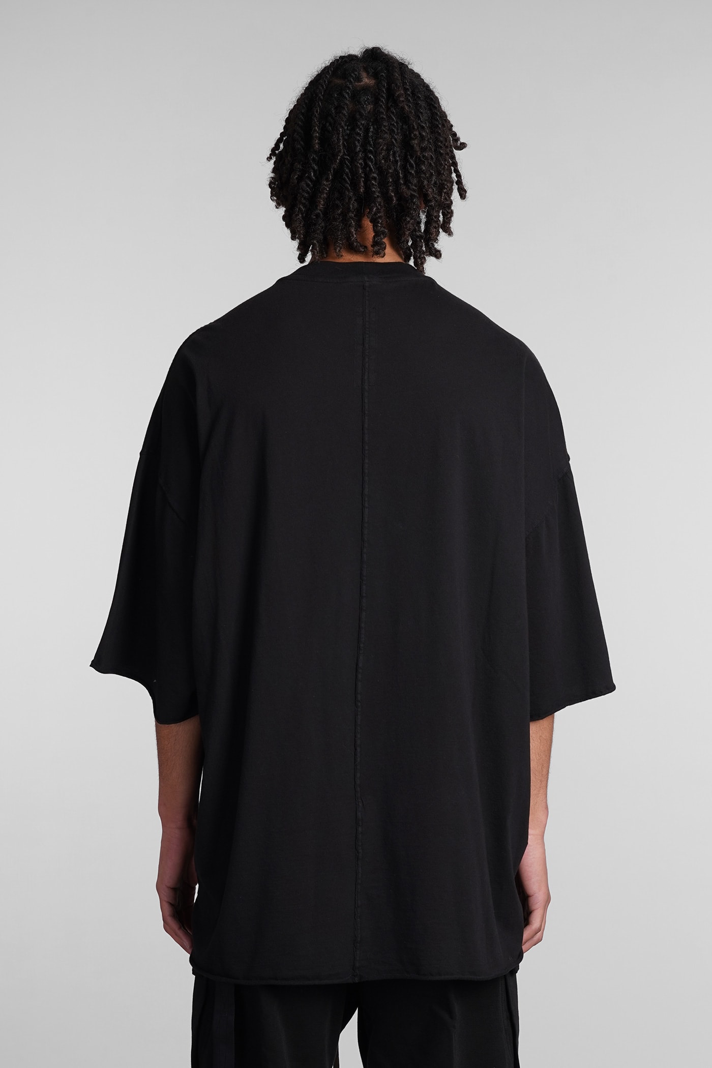 Rick Owens Drkshdw Drkshdw By Rick Owens Oversized Cotton T-shirt With Geometric Design And Relaxed Fit In Black