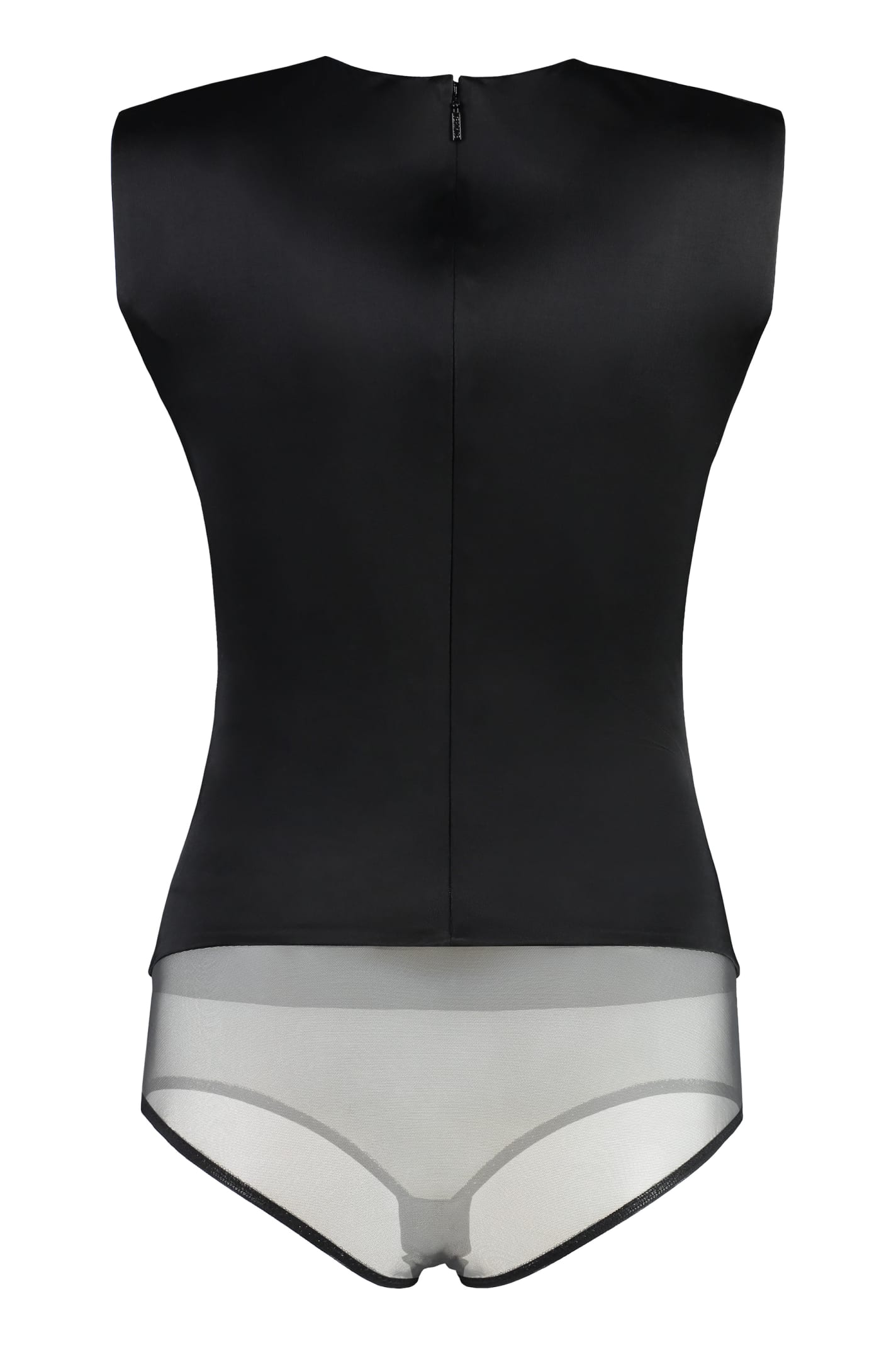 Shop Versace Sleeveless Bodysuit In Black