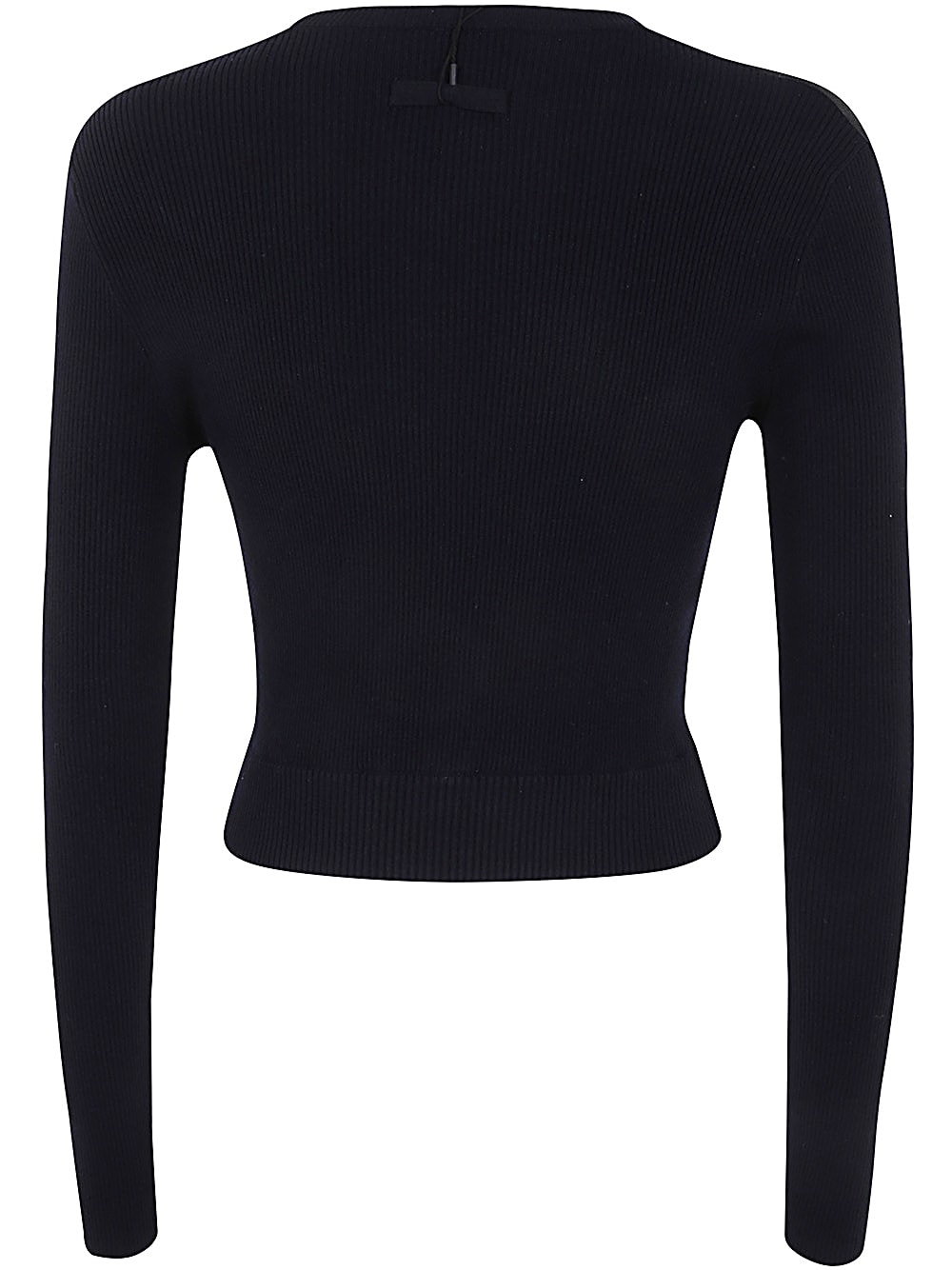 Shop Jean Paul Gaultier Crewneck Ribbed Mariniere Pullover With Mesh Layer In Navy White Black