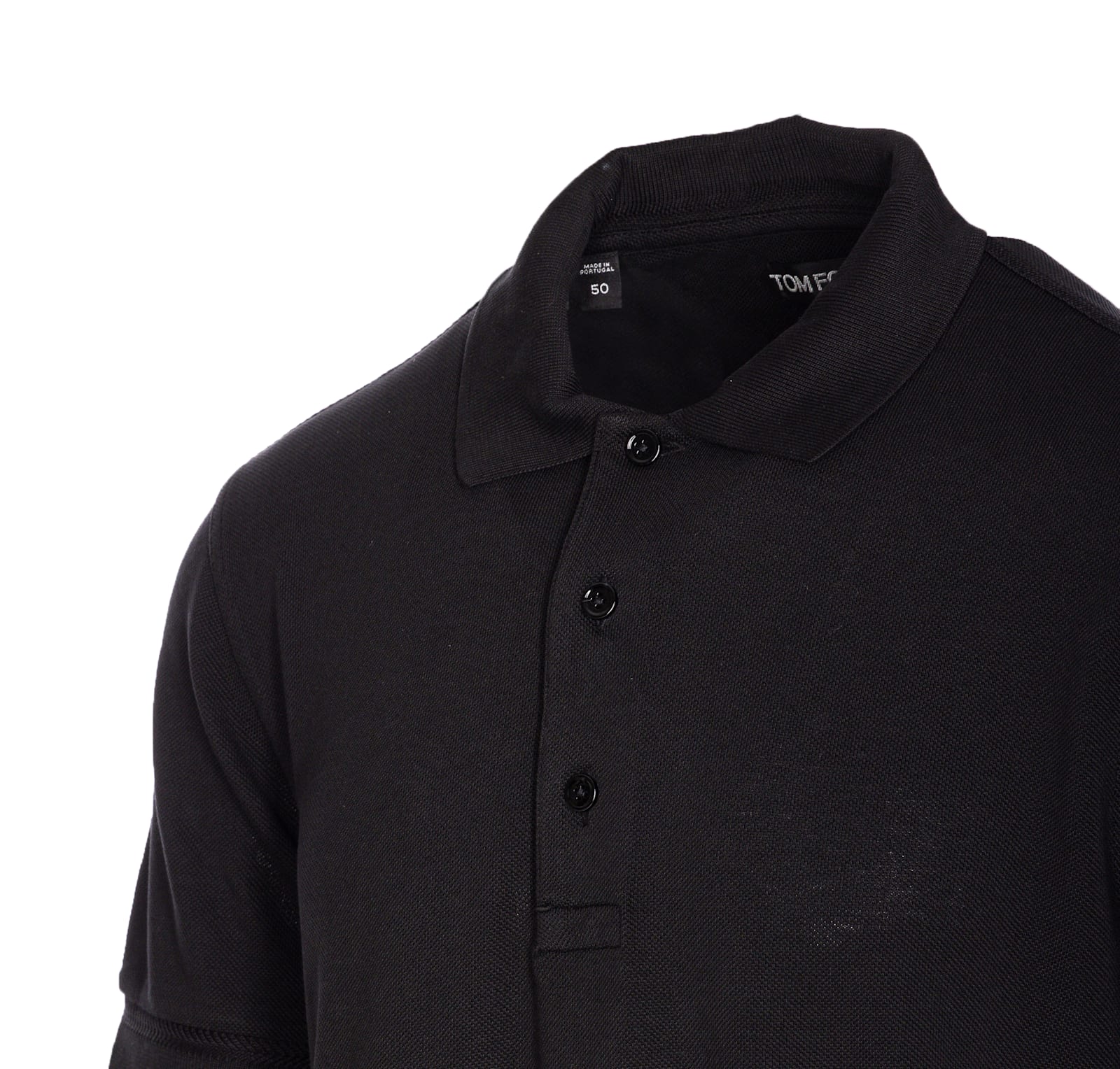 Tom Ford Slim-fit Lyocell And Cotton-blend Piqué Polo Shirt In Black