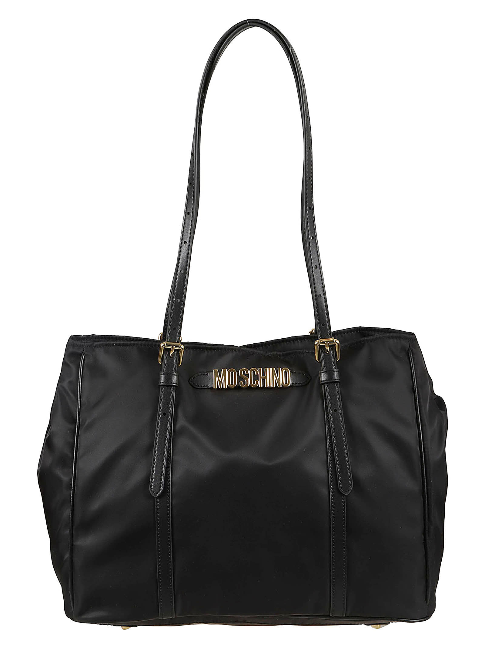 Shop Moschino Logo Embellished Tote In Black