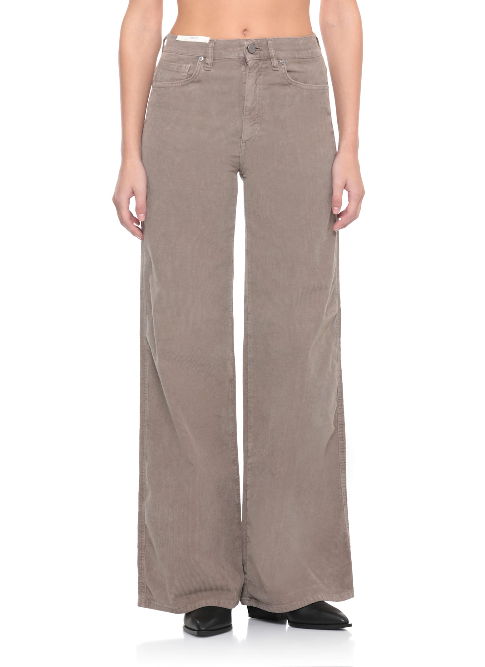 Pt Torino Wide Leg Denim Trousers Pockets In Brown