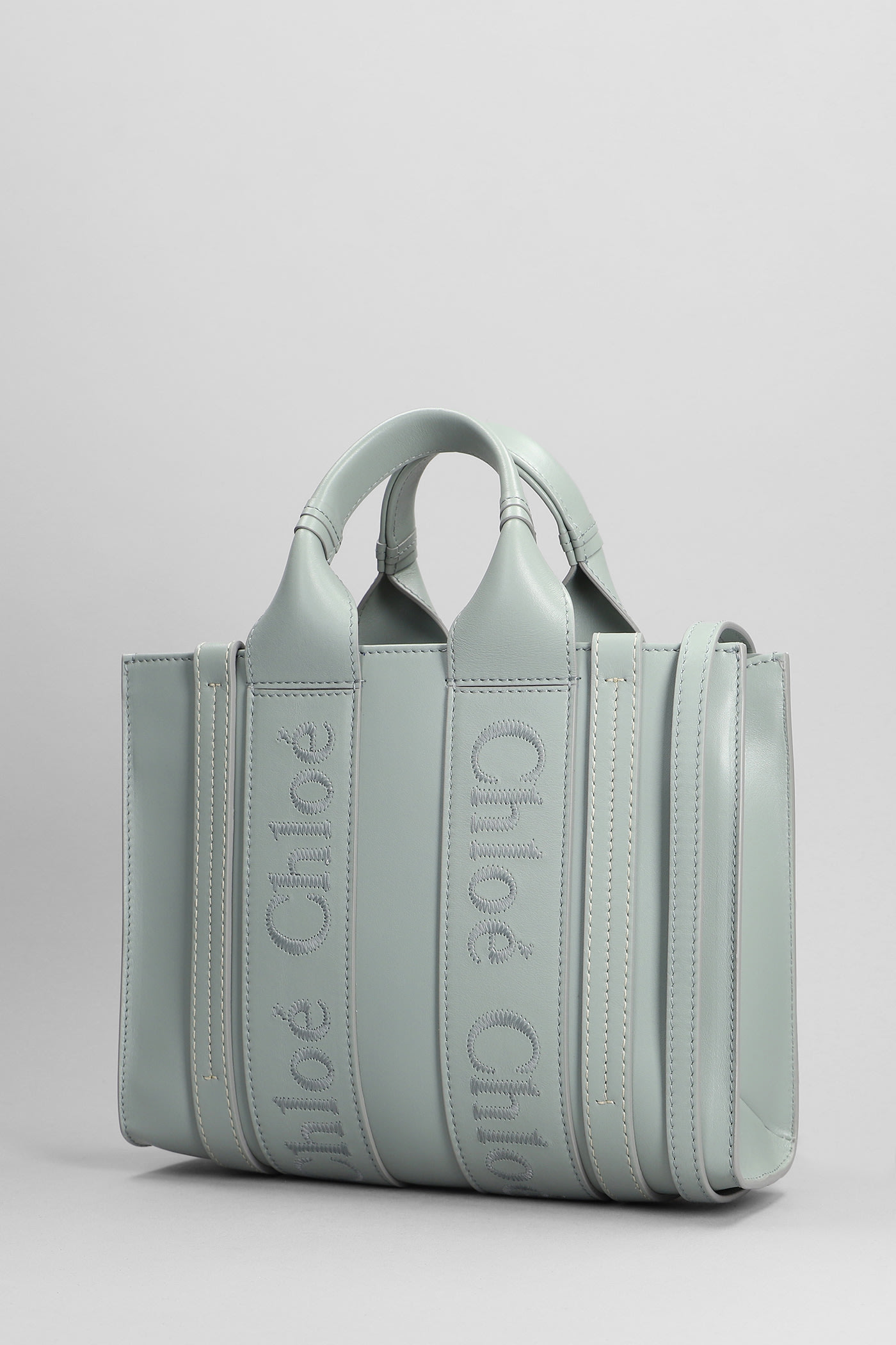 Shop Chloé Small Tote Tote In Green Leather