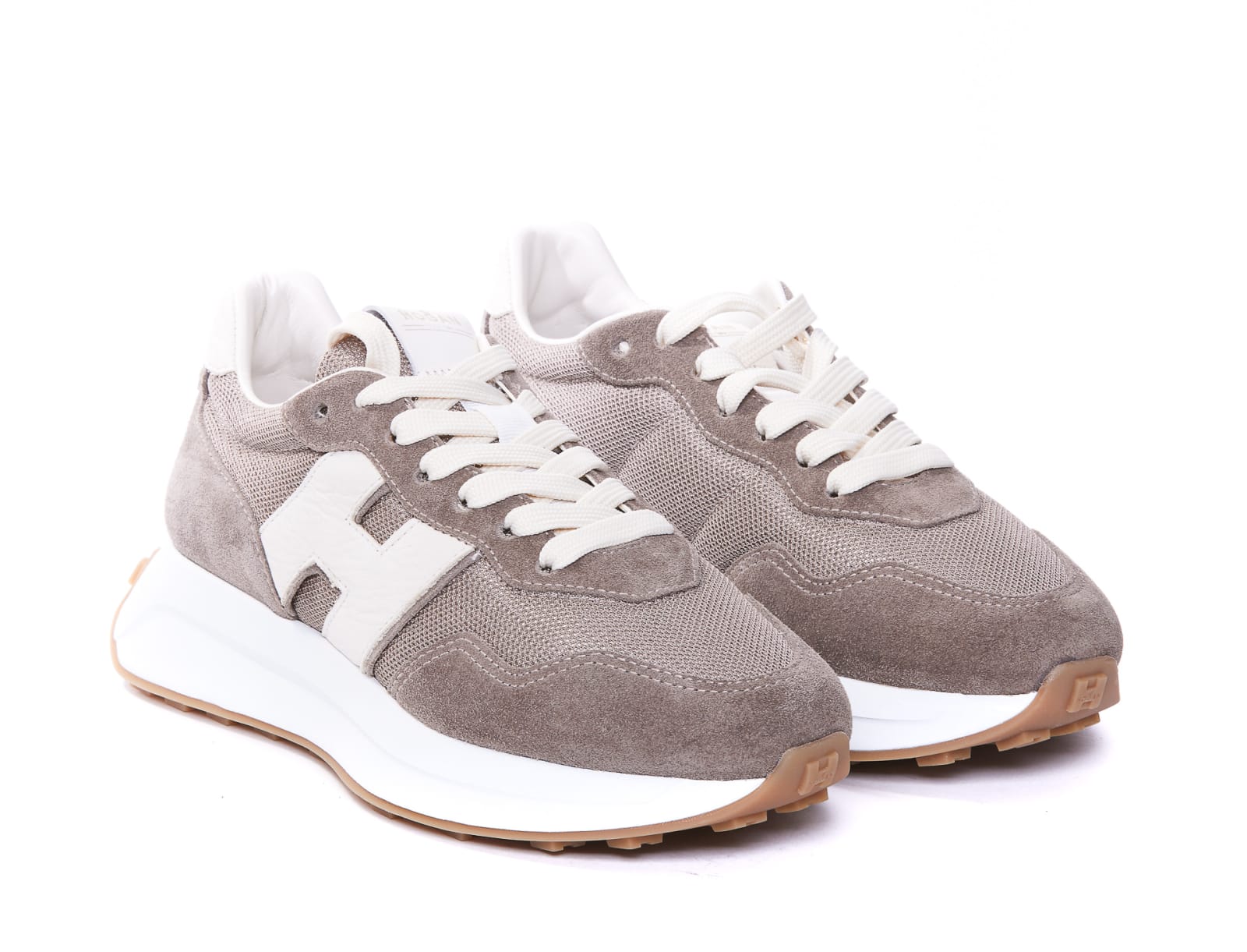 Shop Hogan H641 Sneakers In Beige