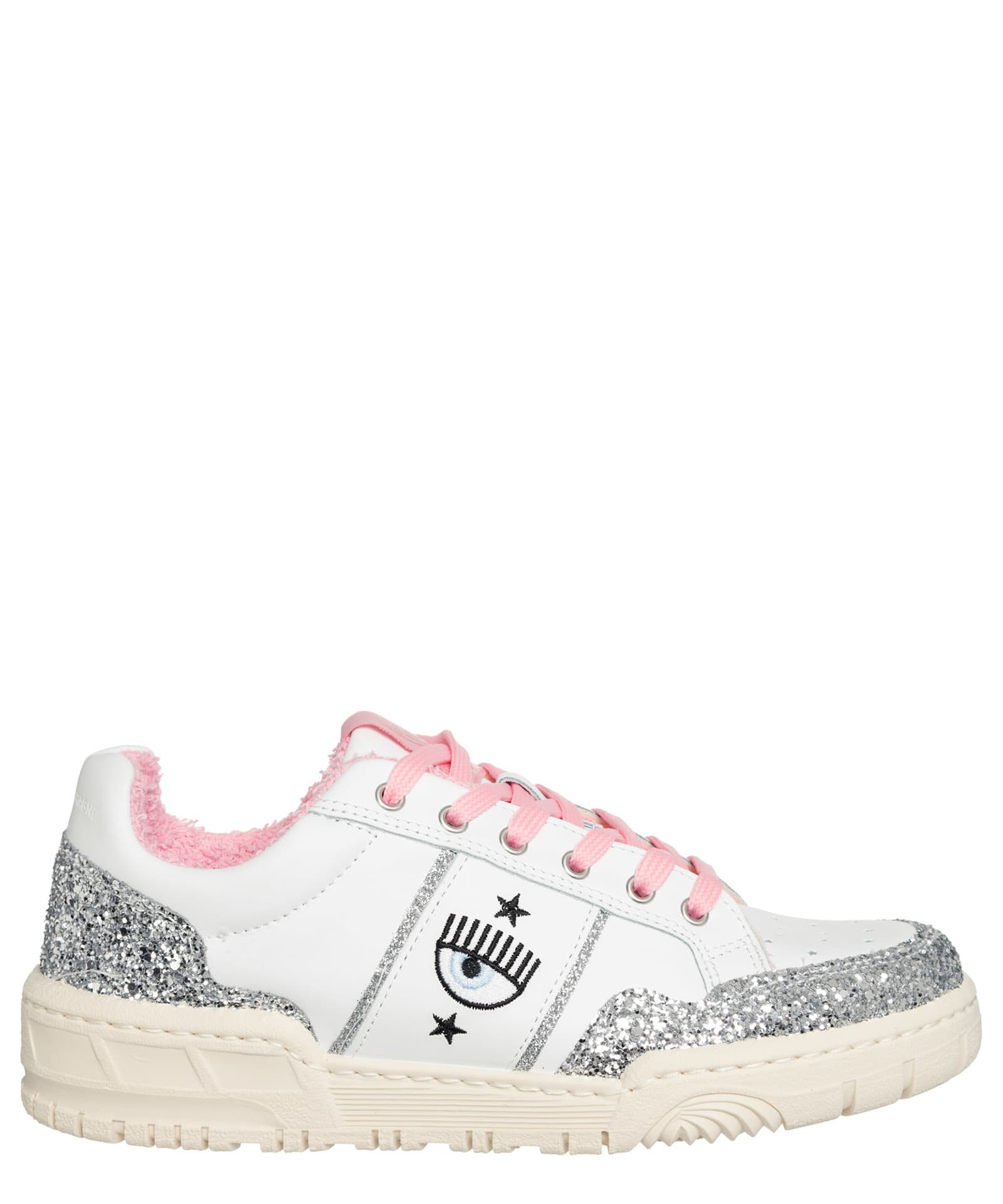 Shop Chiara Ferragni Cf-1 Leather Sneakers In White