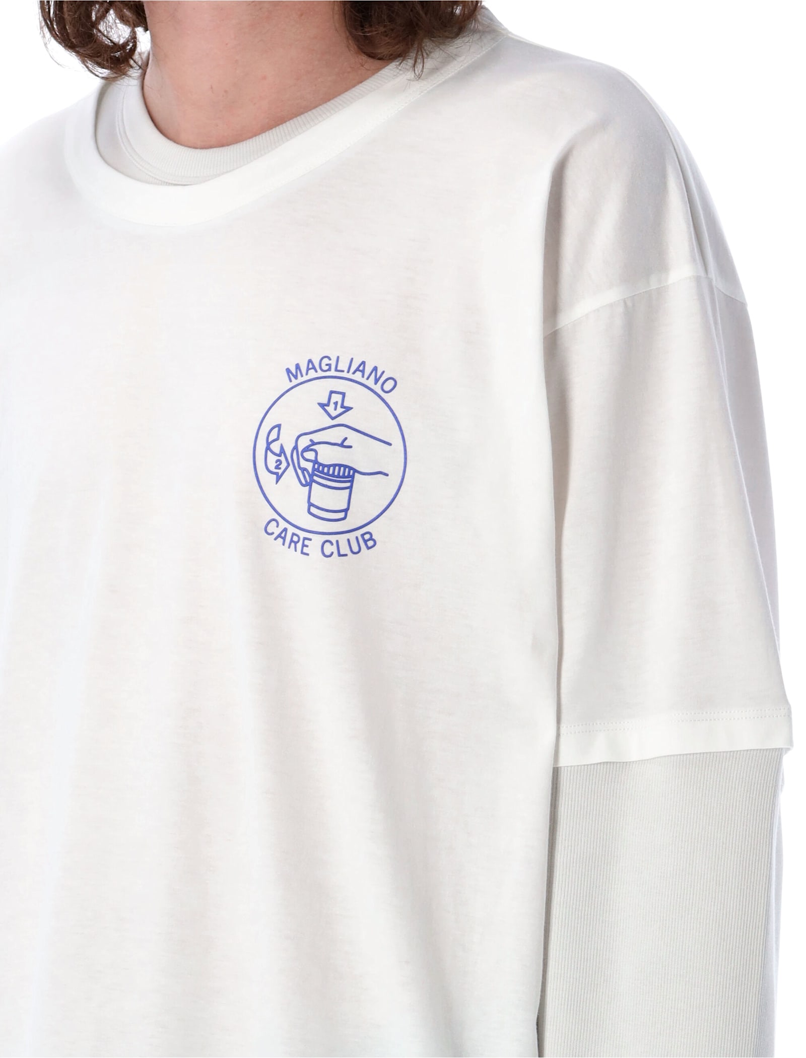 Magliano Double Tee In Mastice White