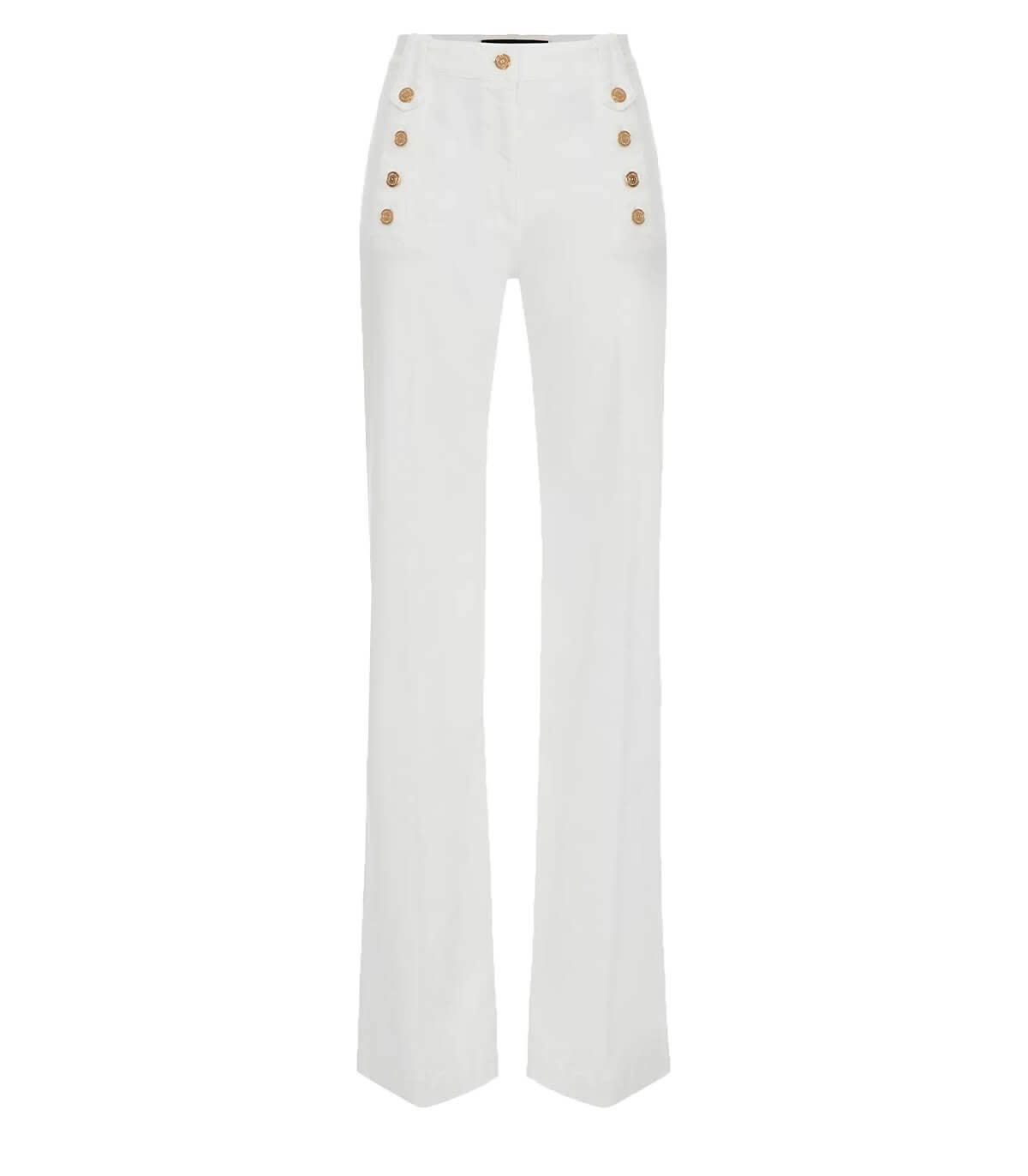 ELISABETTA FRANCHI ELISABETTA FRANCHI IVORY WIDE LEG JEANS