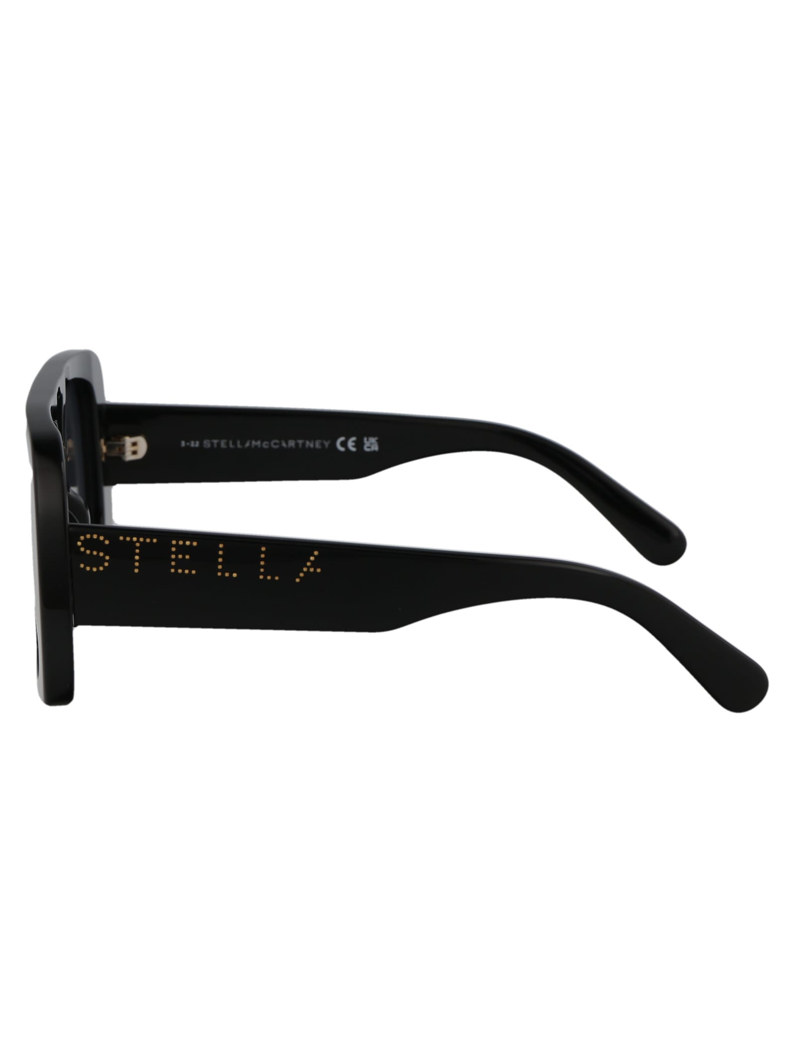 Shop Stella Mccartney Sc40048i Sunglasses In 01b Shiny Black / Gradient Smoke