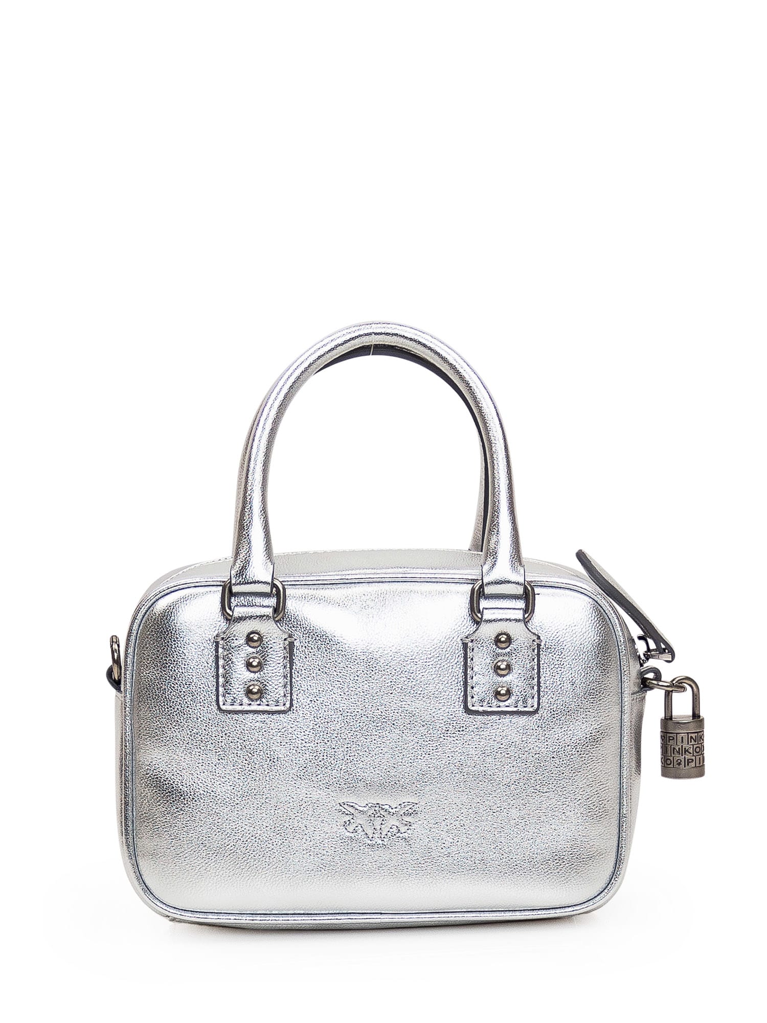 Shop Pinko Bowling Mini Bag In Silver