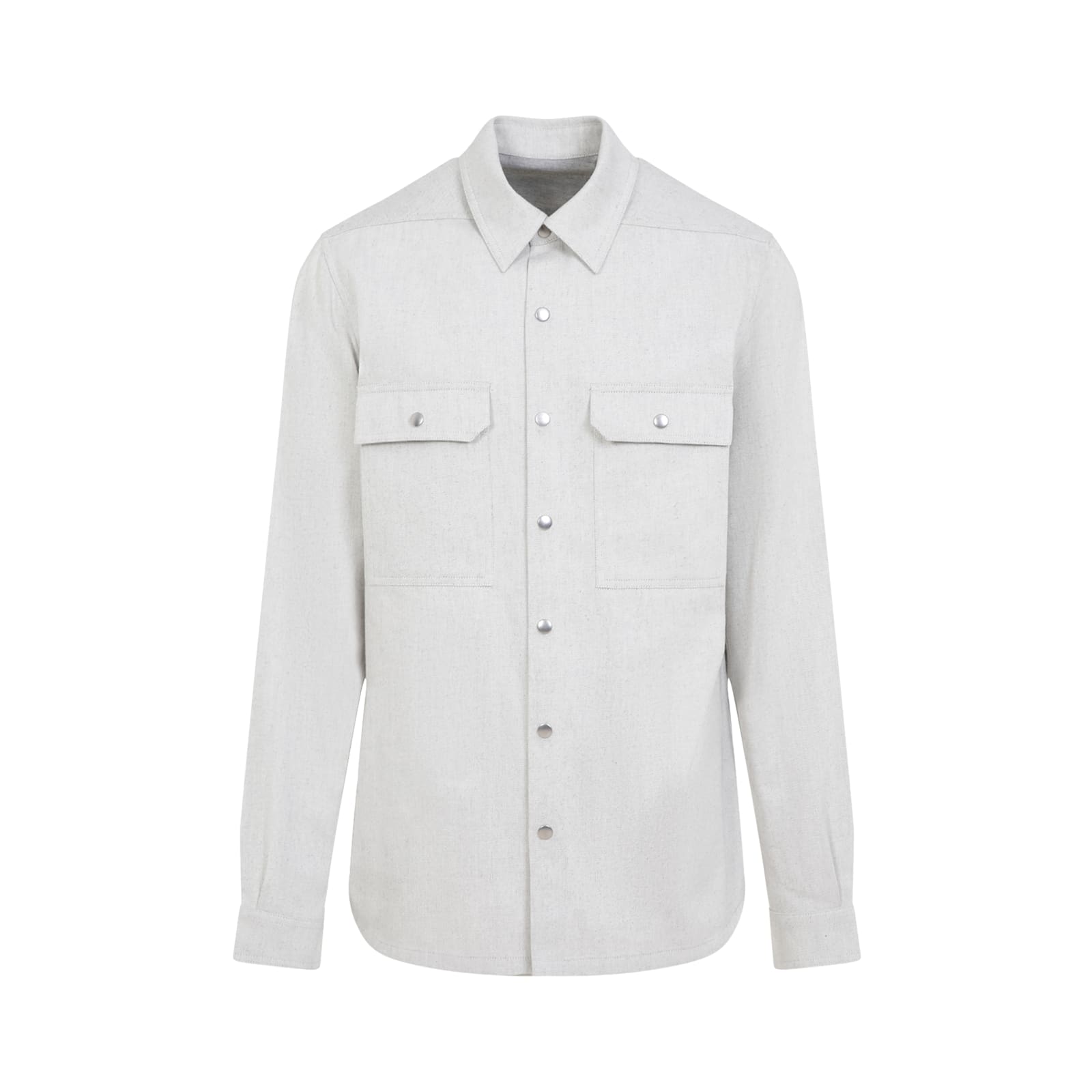 Rick Owens Long-sleeved Overshirt In Blue