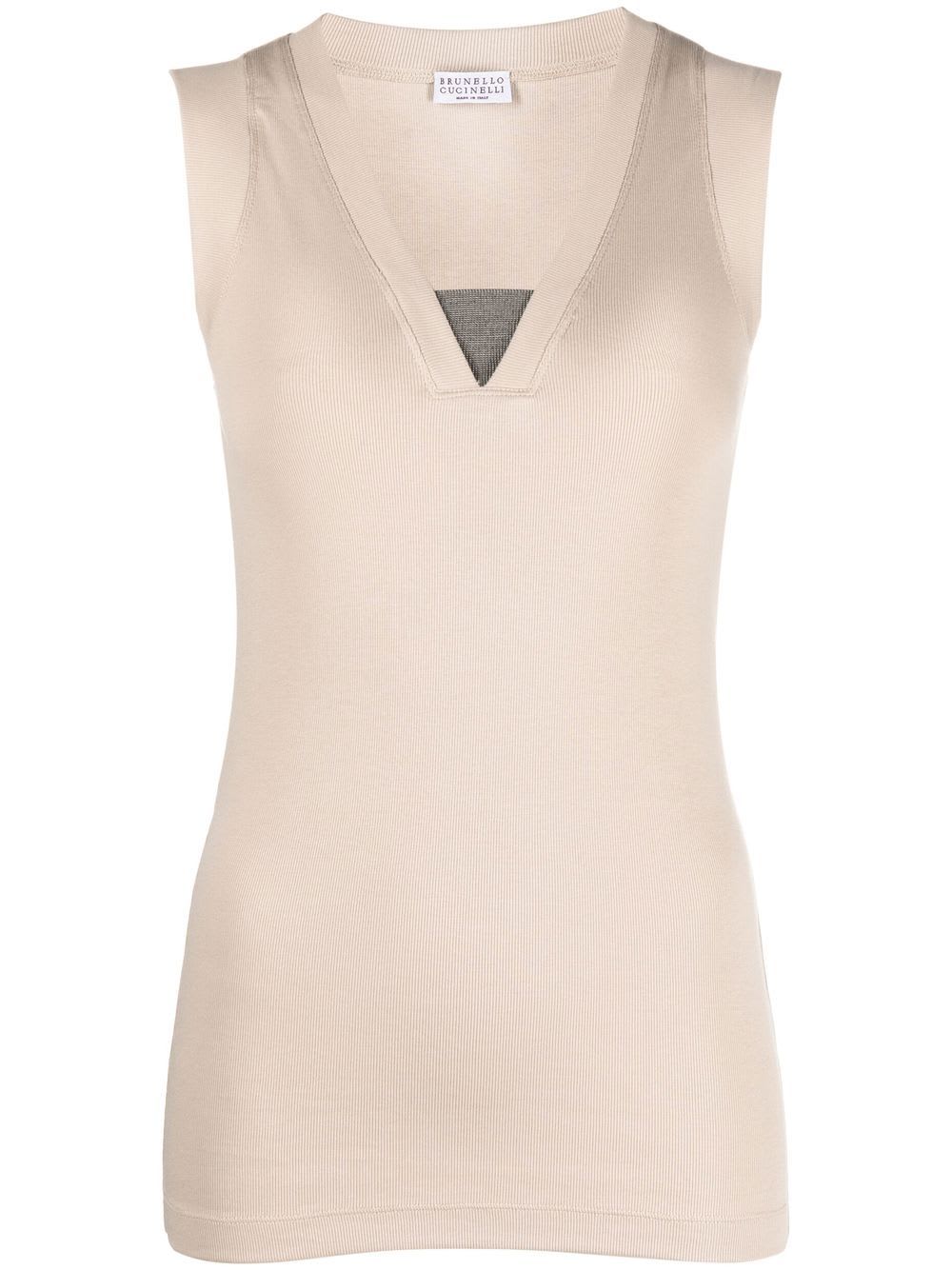 Brunello Cucinelli Cotton Tank Top In Pink