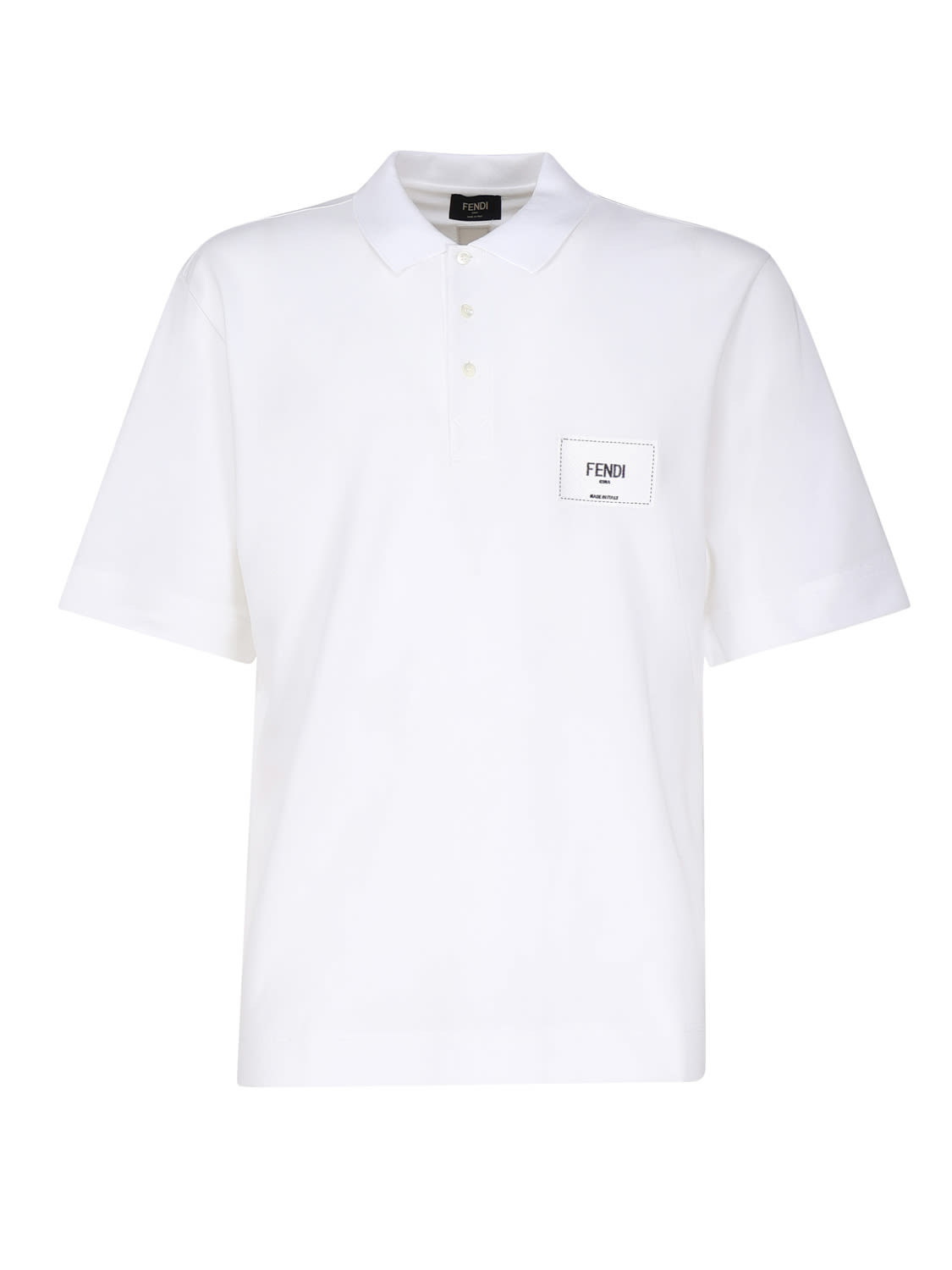 Shop Fendi Cotton Polo Shirt In White