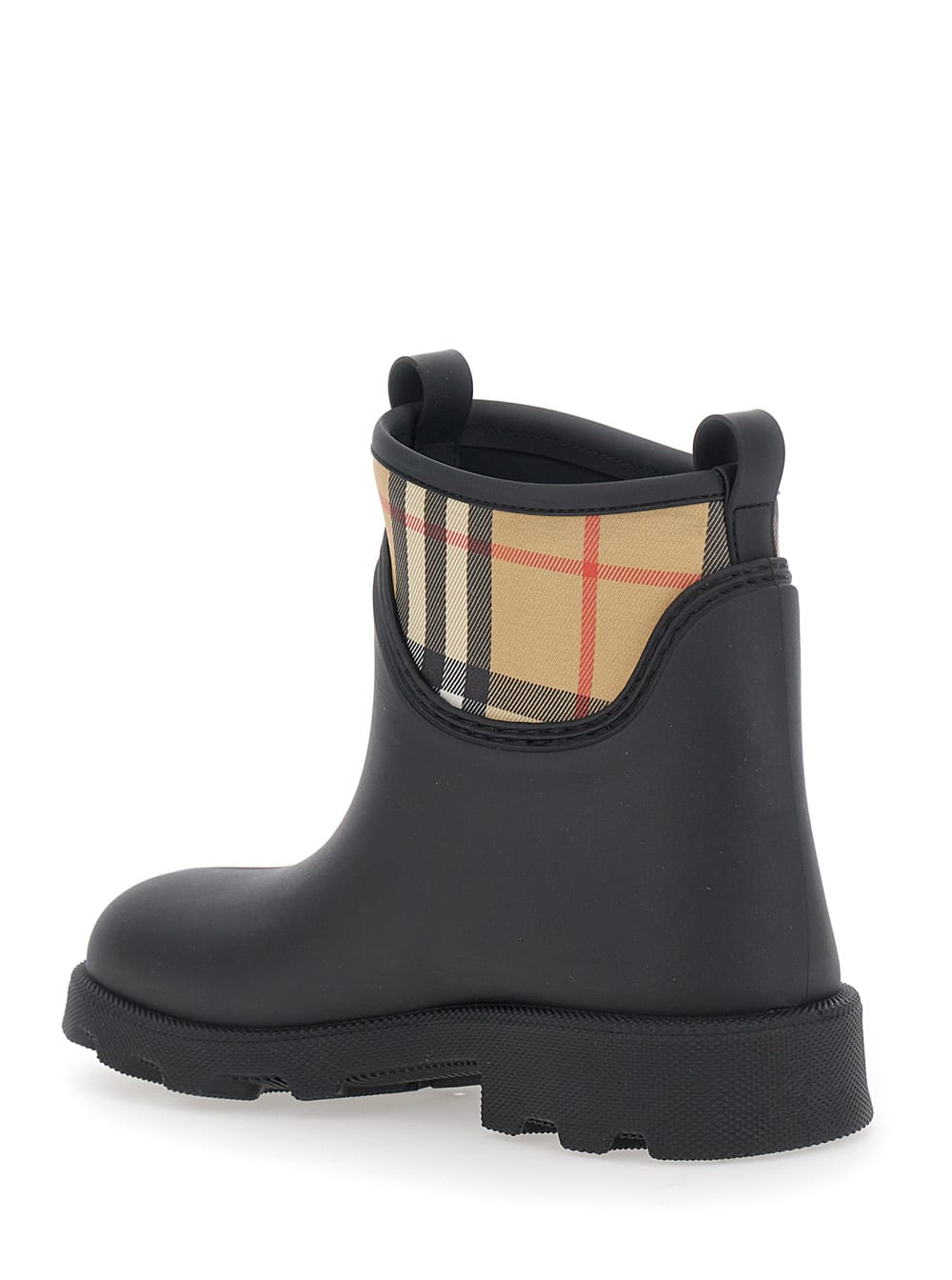 Burberry Marsh Stamp Rubber Ankle Boots In Black