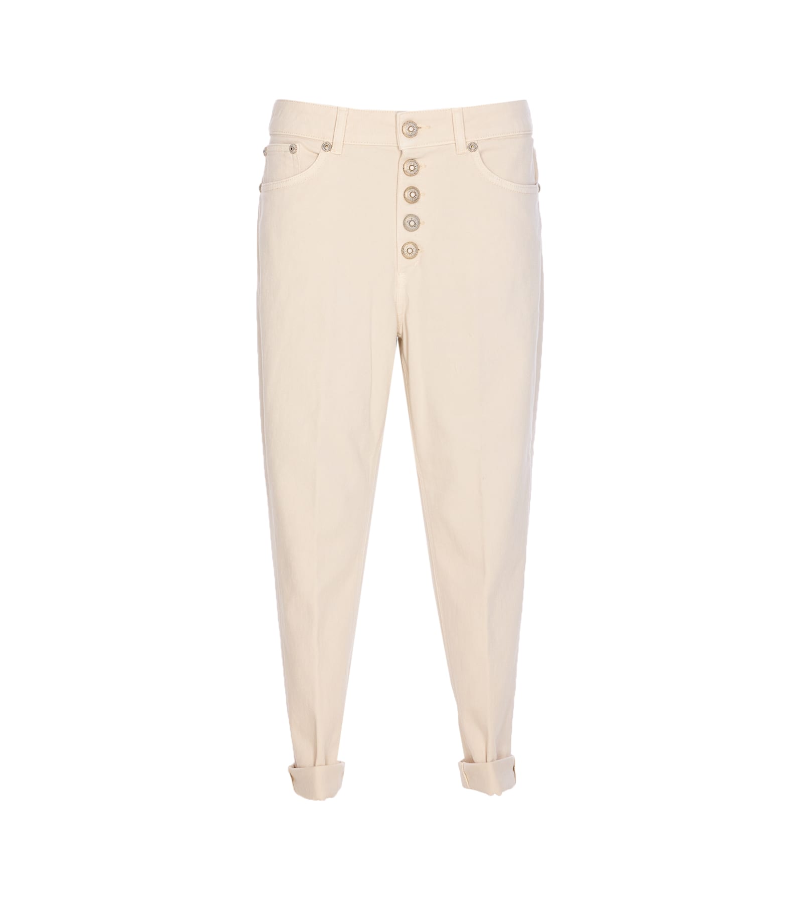 Dondup Button-fastening Patch-pocket Jeans In Gold