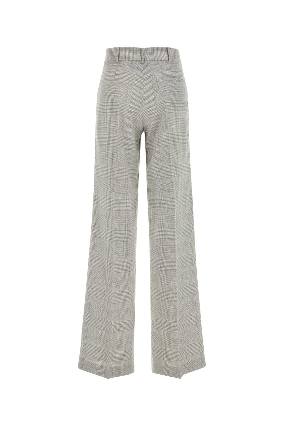 The Andamane Embroidered Linen Blend Vissia Wide-leg Pant In Grigio