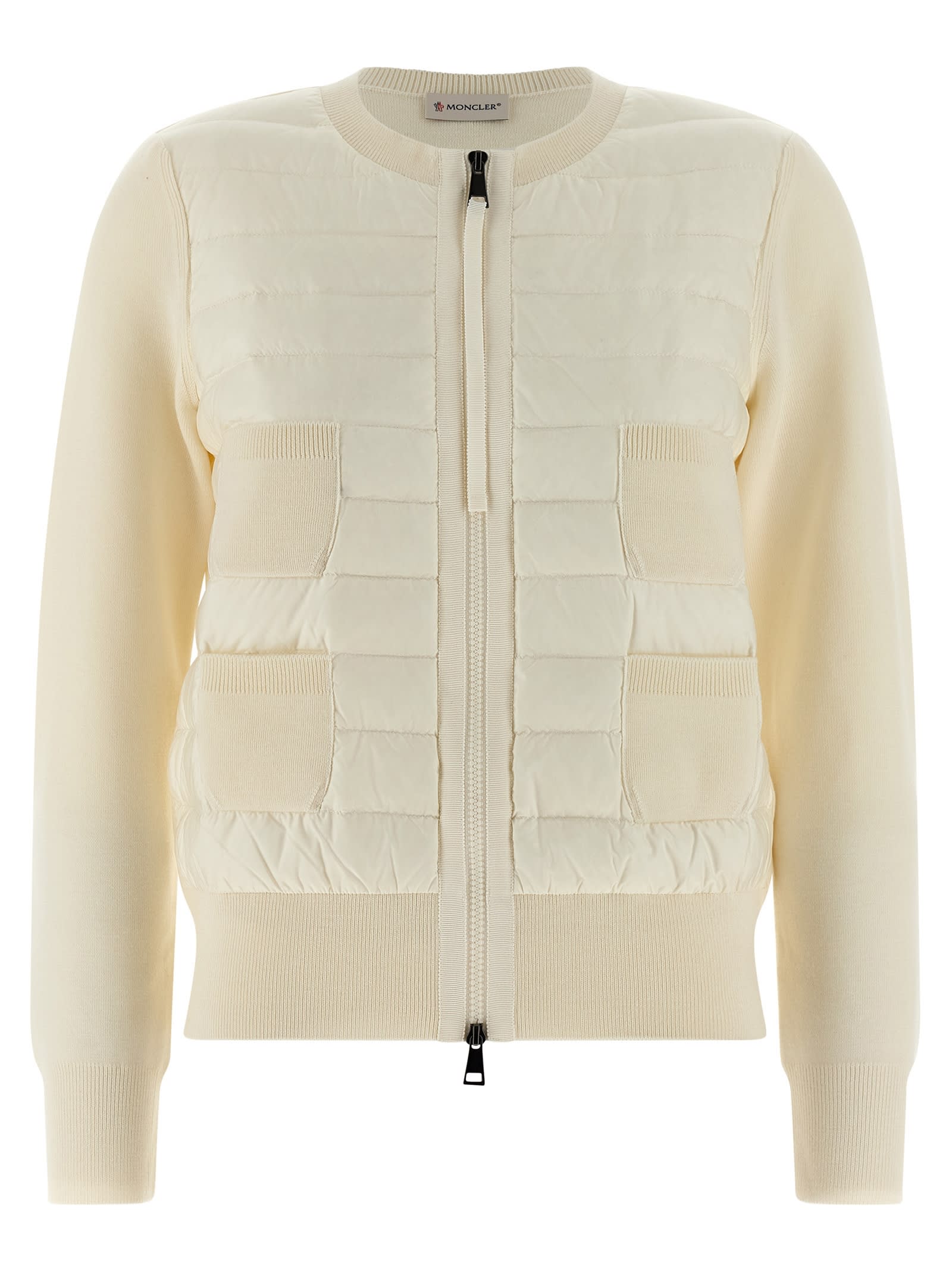 Moncler Padded Insert Cardigan Sweaters And Cardigans White In White