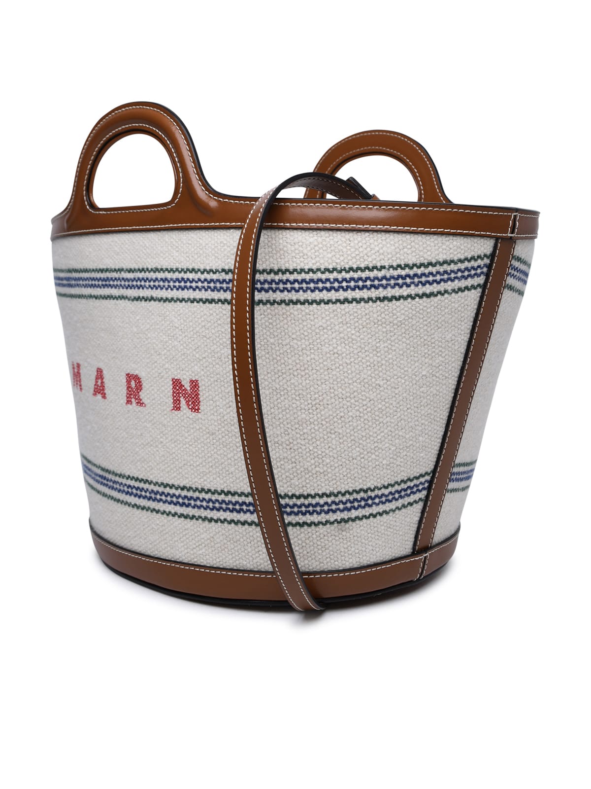 Shop Marni Tropicalia Multicolor Cotton Blend Bag In Natural