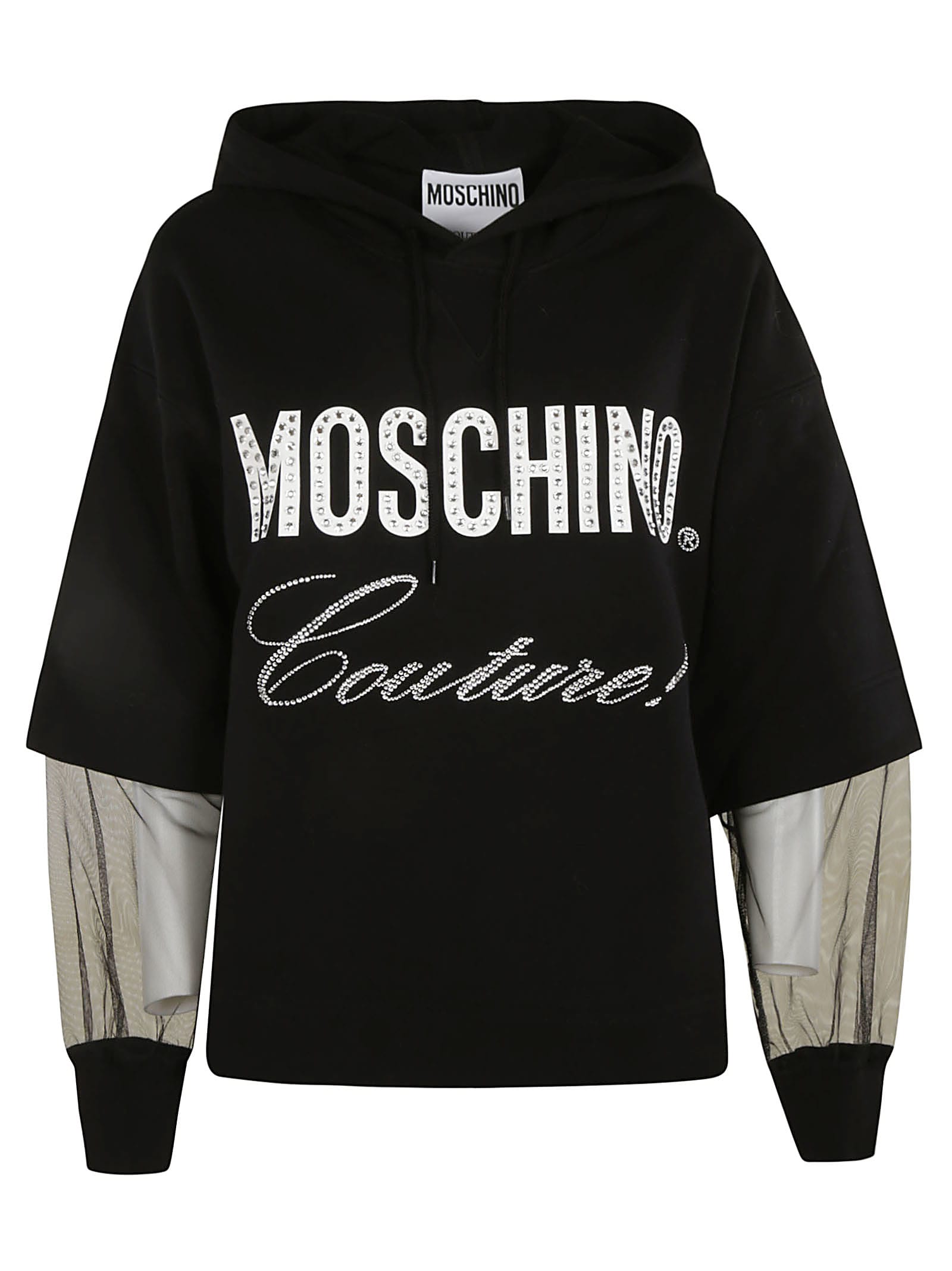 Moschino Layered Couture Logo Hooded Sweatshirt