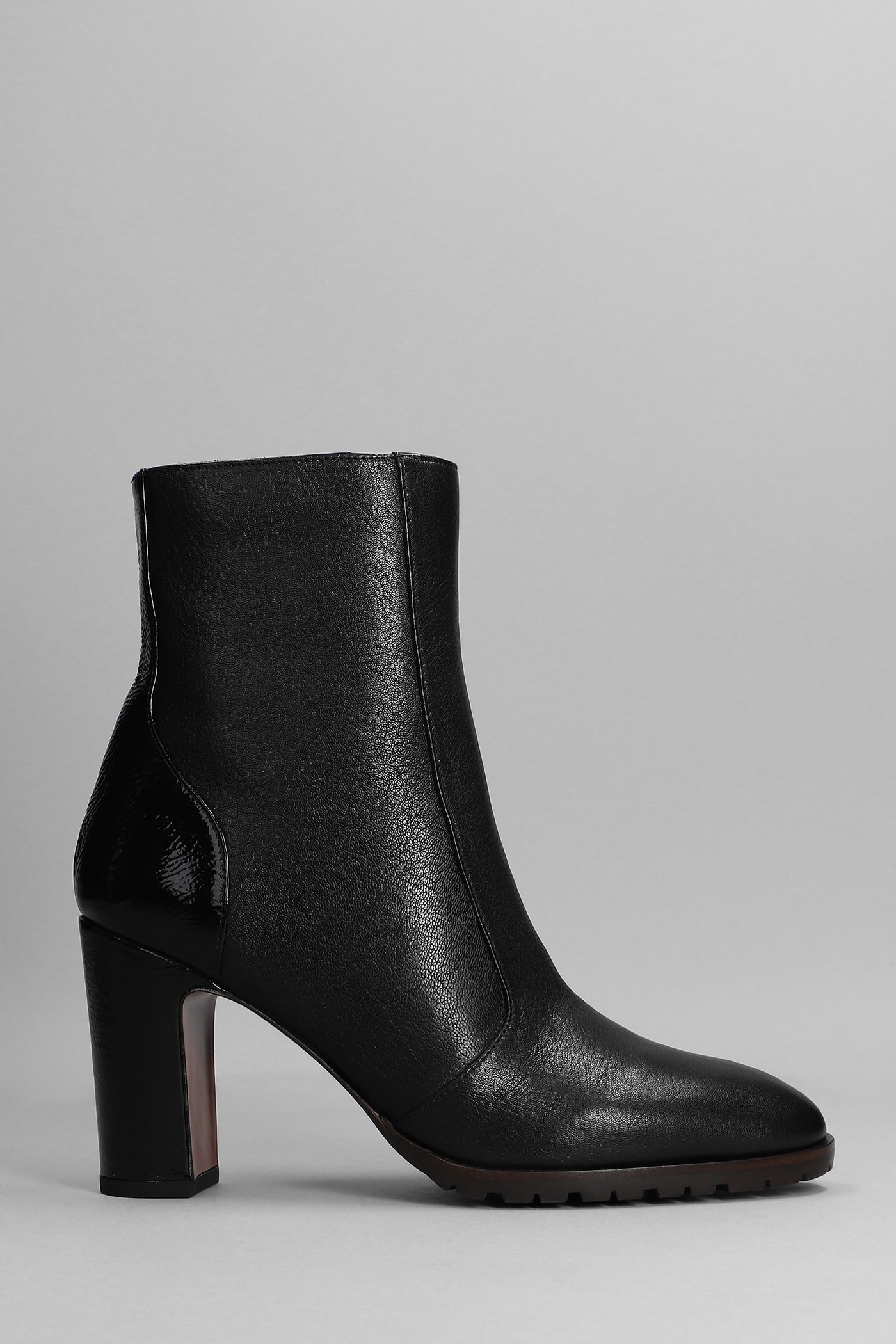Chie Mihara Elmi High Heels Ankle Boots In Black Leather