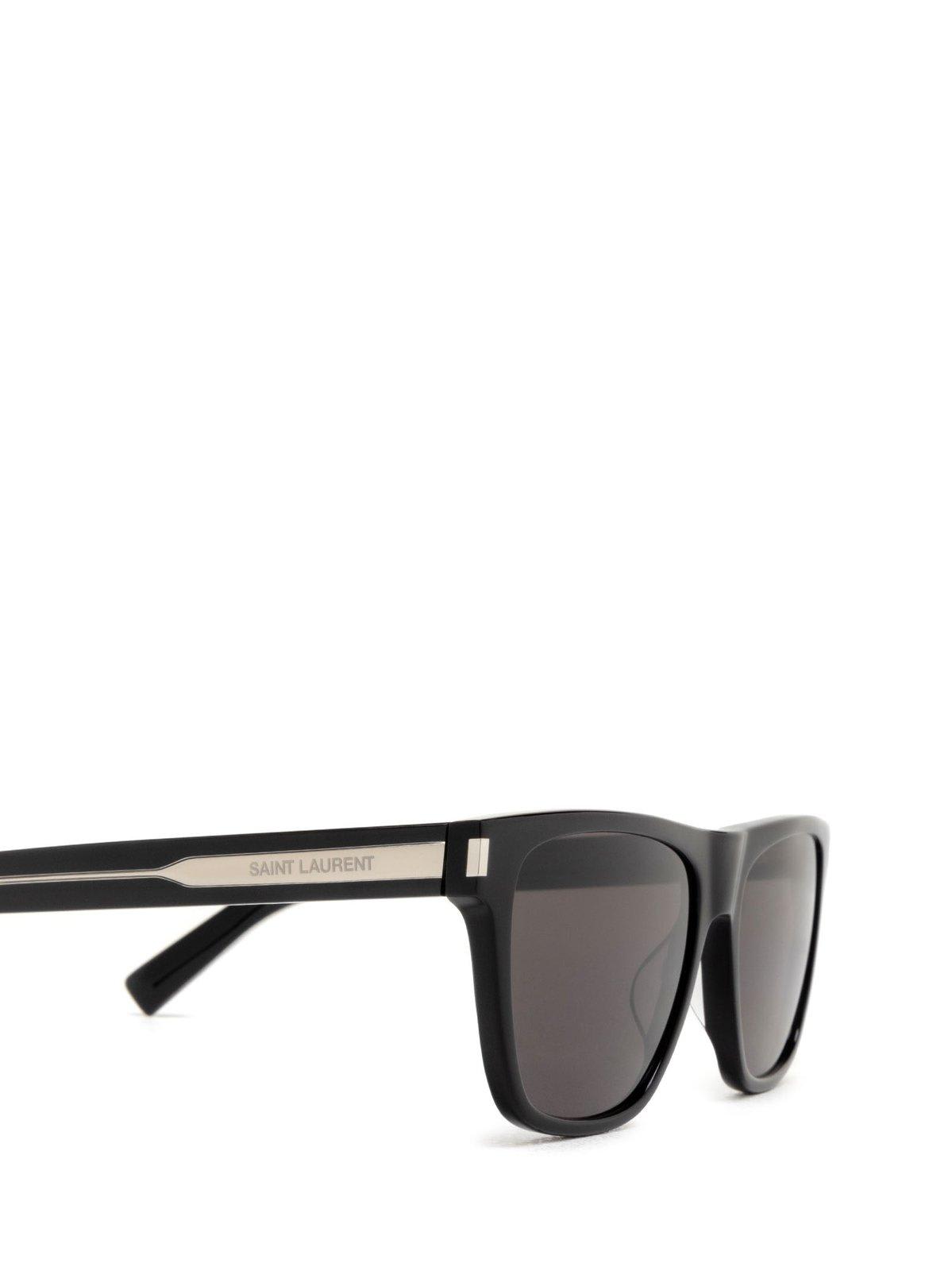 Shop Saint Laurent Square Frame Sunglasses Sunglasses In 001 Black Crystal Black