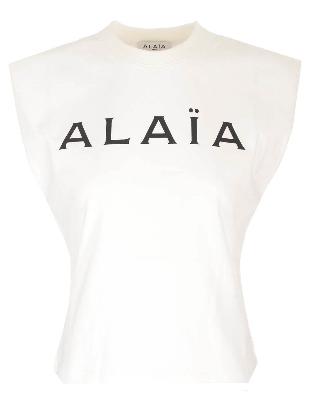 Shop Alaïa Logo T Shirt In White