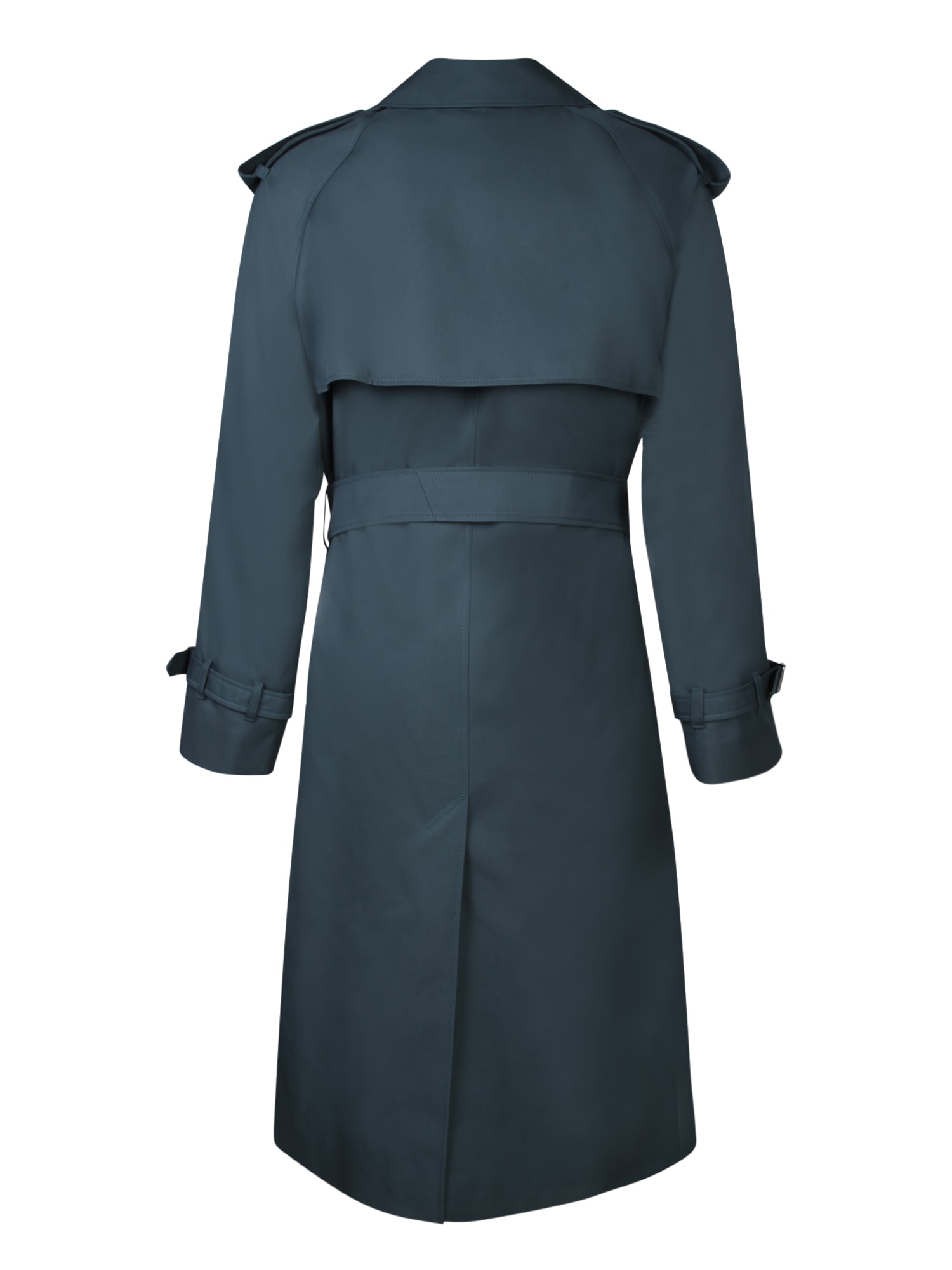 Shop Burberry Double-breasted Blue Trench Coat