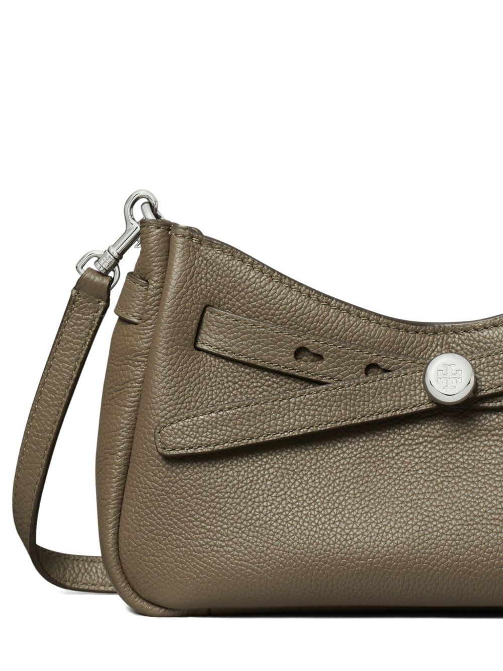 Tory Burch Romy Leather Crossbody Bag In Gray