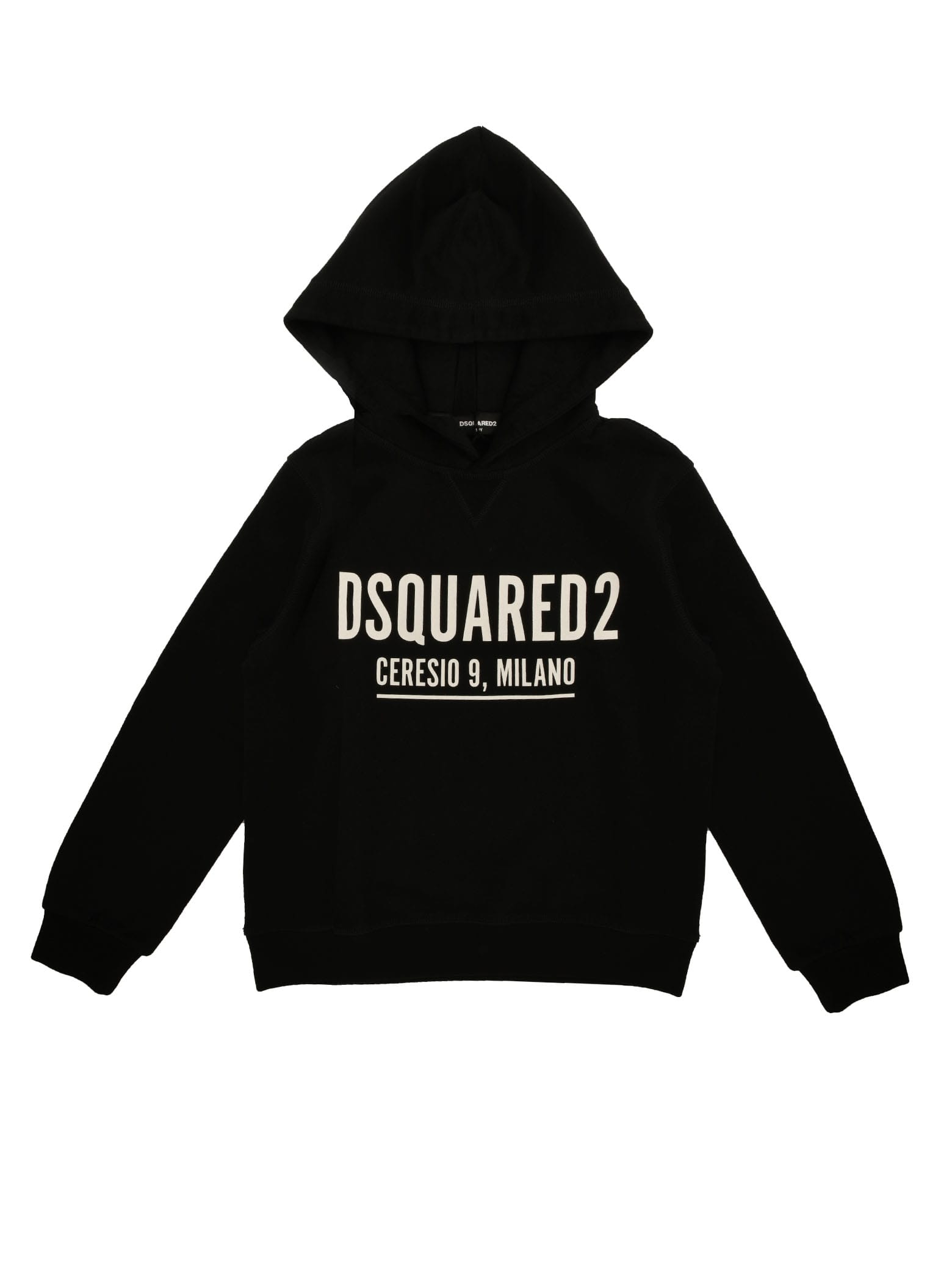 Dsquared2 Black Sweatshirt With Hood And White Logo