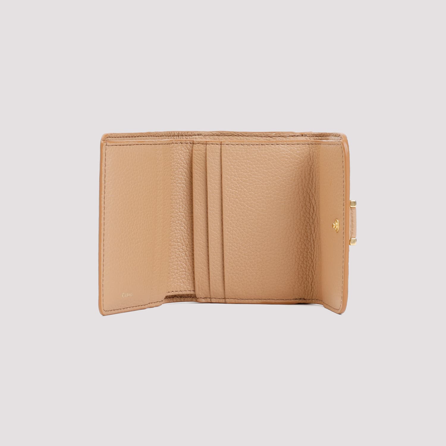 Shop Chloé Marcie Leather Wallet In X Light Tan