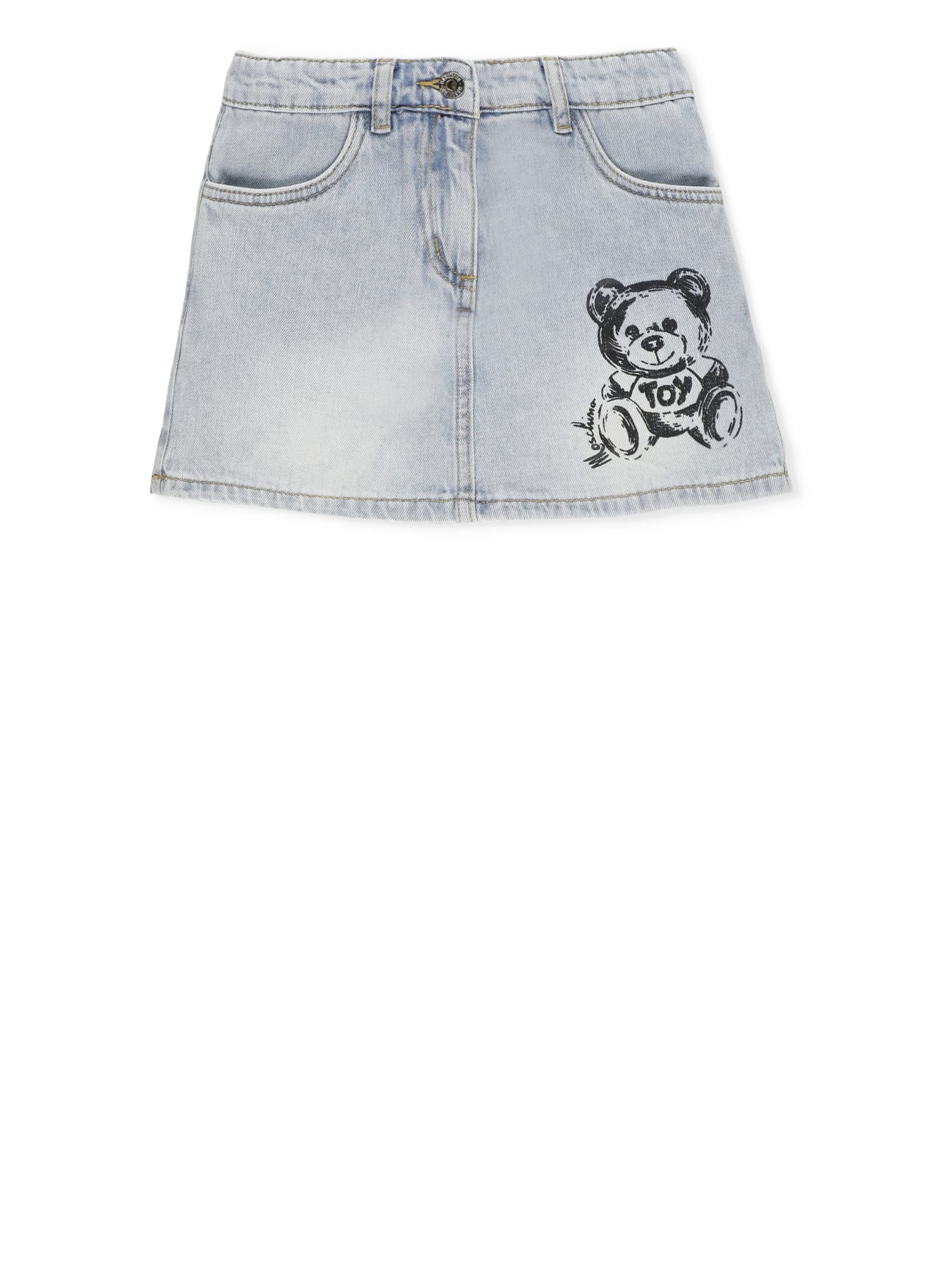 Shop Moschino Cotton Shorts In Light Blue