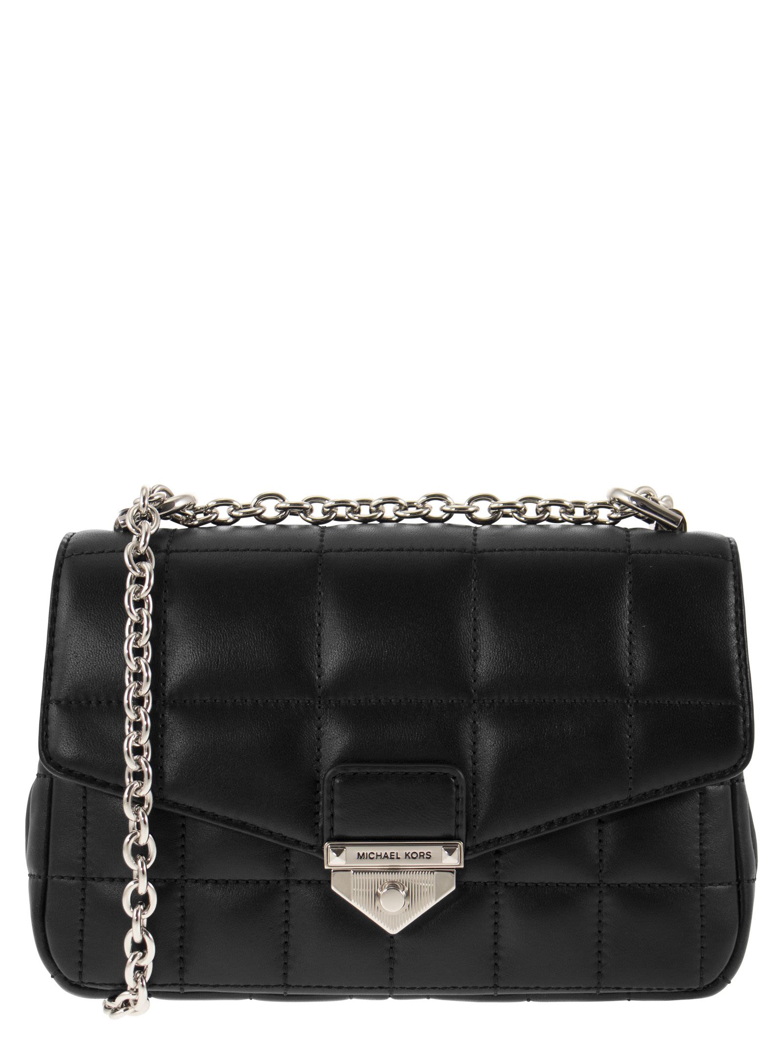 Michael Kors Soho Small Quilted Leather Shoulder Bag In Black