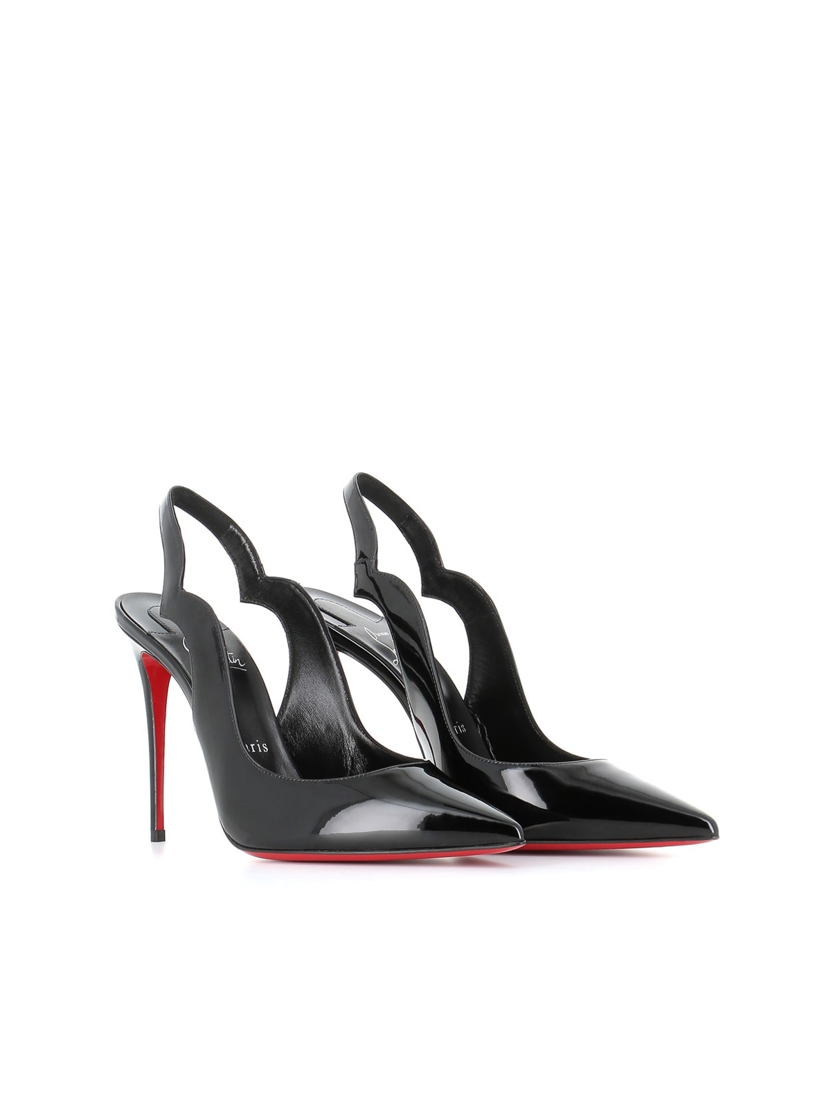 Christian Louboutin Hot Chick Sling 100 Patent Slingback Pump In Black