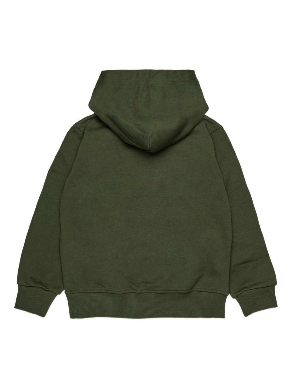 Diesel Kids Green Hoodie With Logo Patch In Green