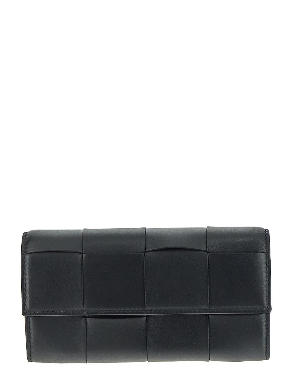 Shop Bottega Veneta Intrecciato Wallet In Black