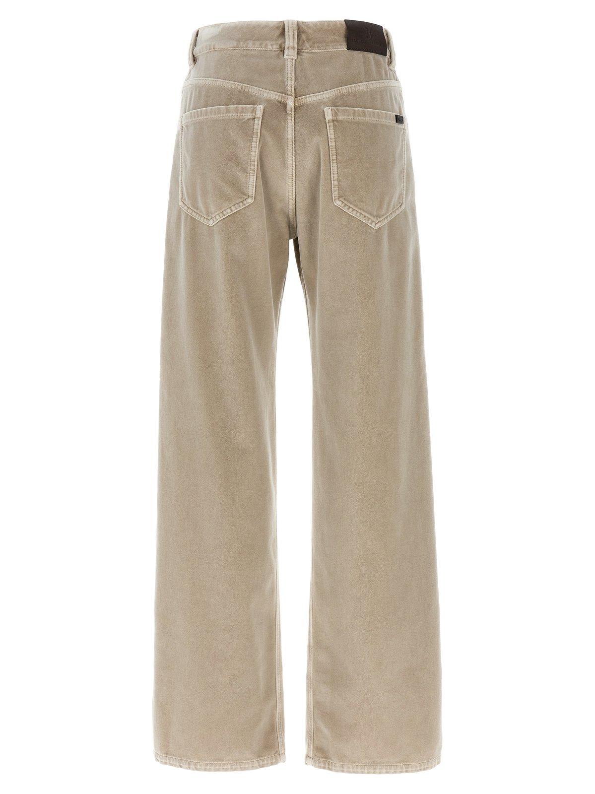 Shop Brunello Cucinelli Velvet Pants In Beige