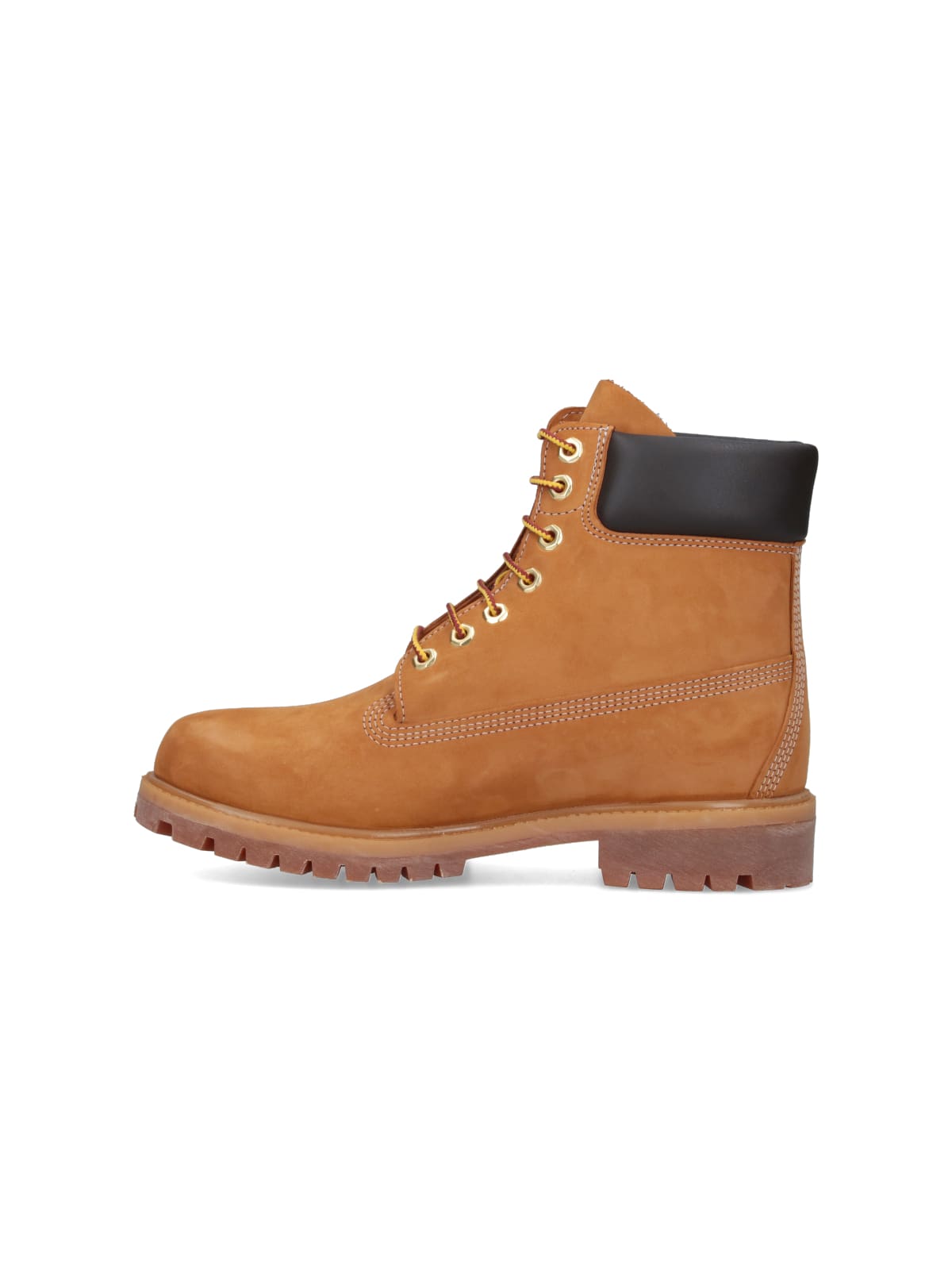 Timberland Rugged Tan Leather Boots With Padded Collar In Sand