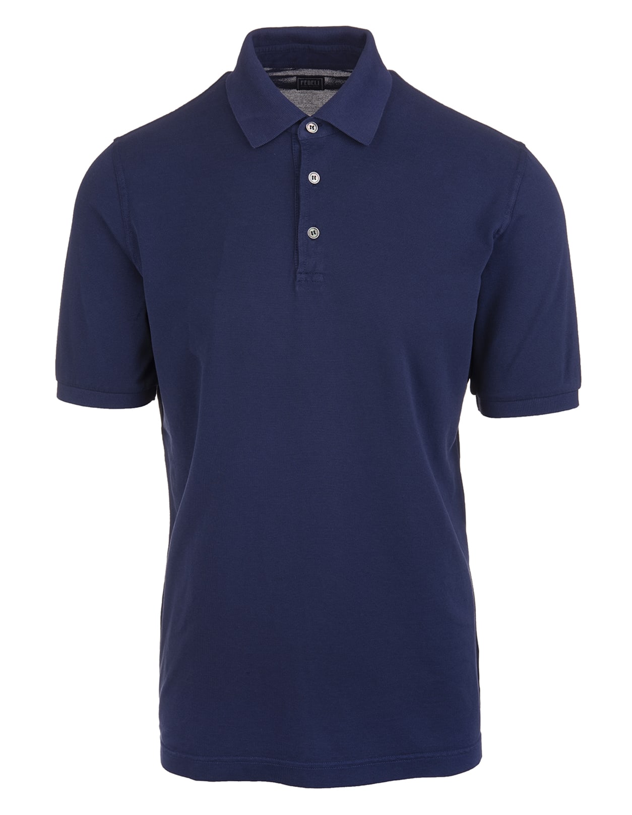 Fedeli Dark Blue Man Polo Shirt In Pique Cotton