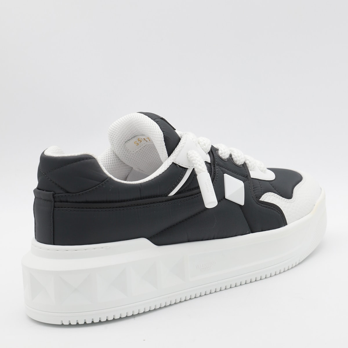 Shop Valentino White And Black Sneakers In Grey White