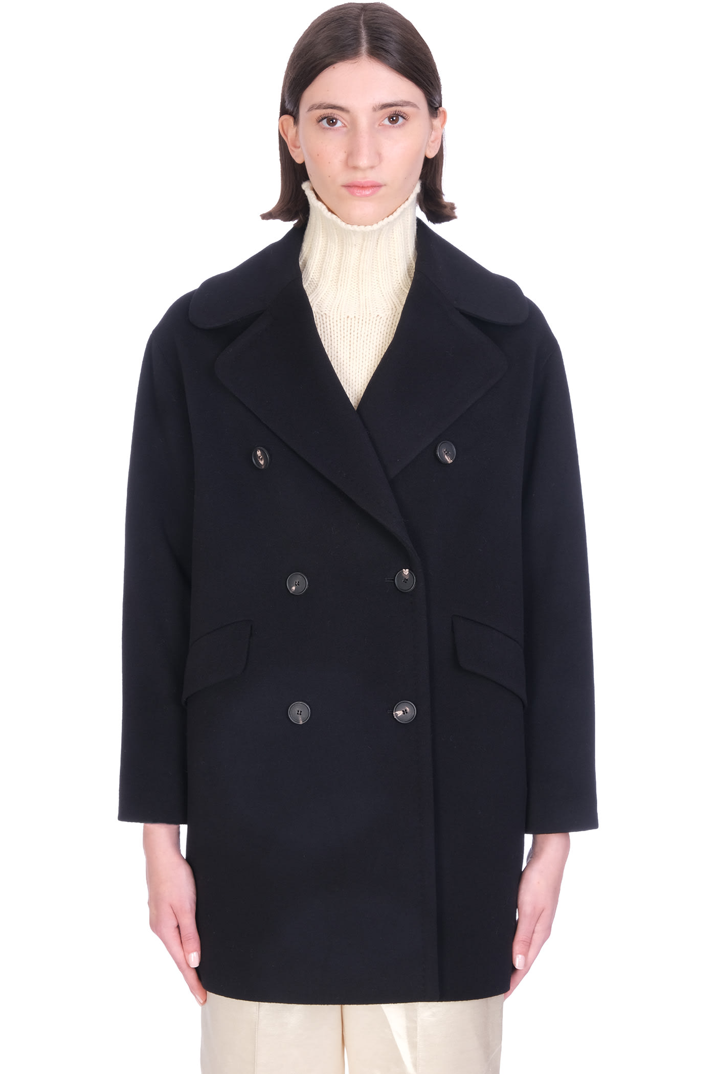 Tagliatore 0205 Ariane Coat In Black Wool