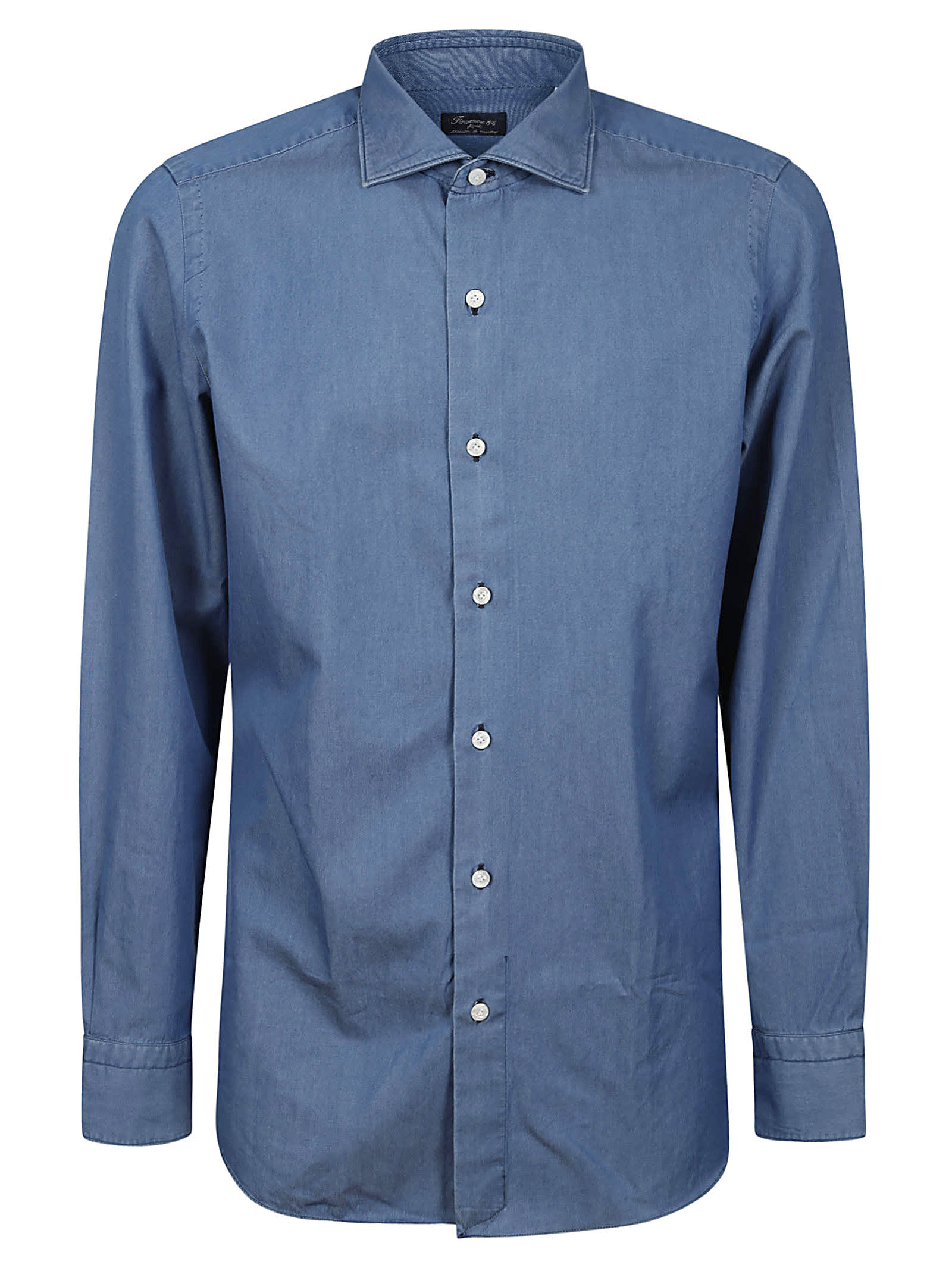 Shop Finamore Denim Shirt In Blue