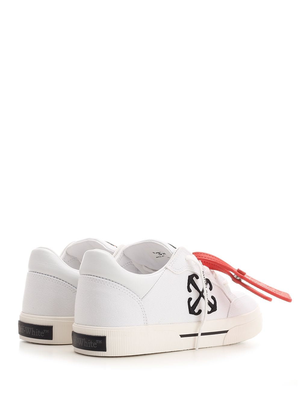 Shop Off-white Low Vulcanized Fabric Sneakers In Bianco/nero