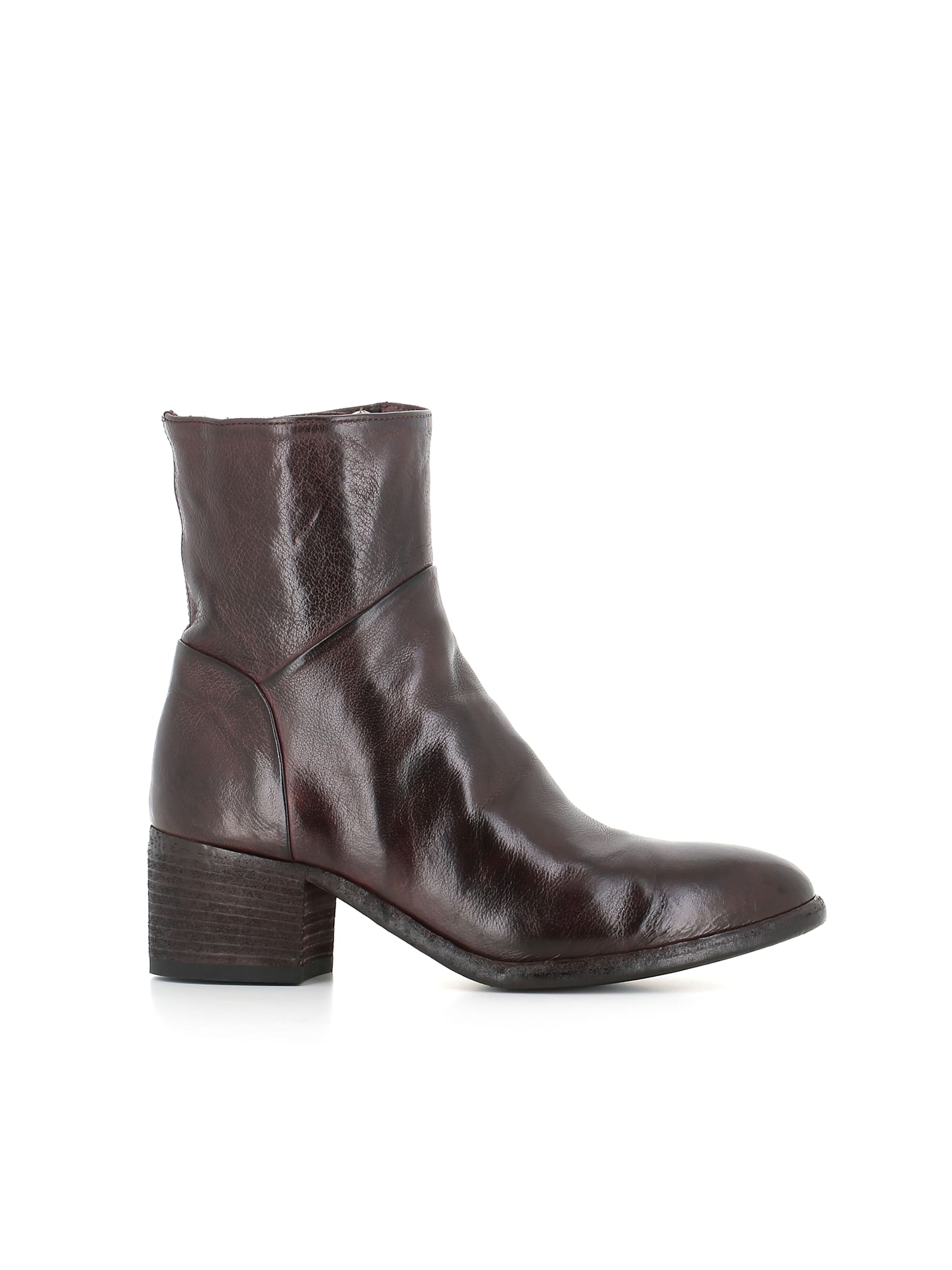Officine Creative Zipped Block-heel Boots In Brown