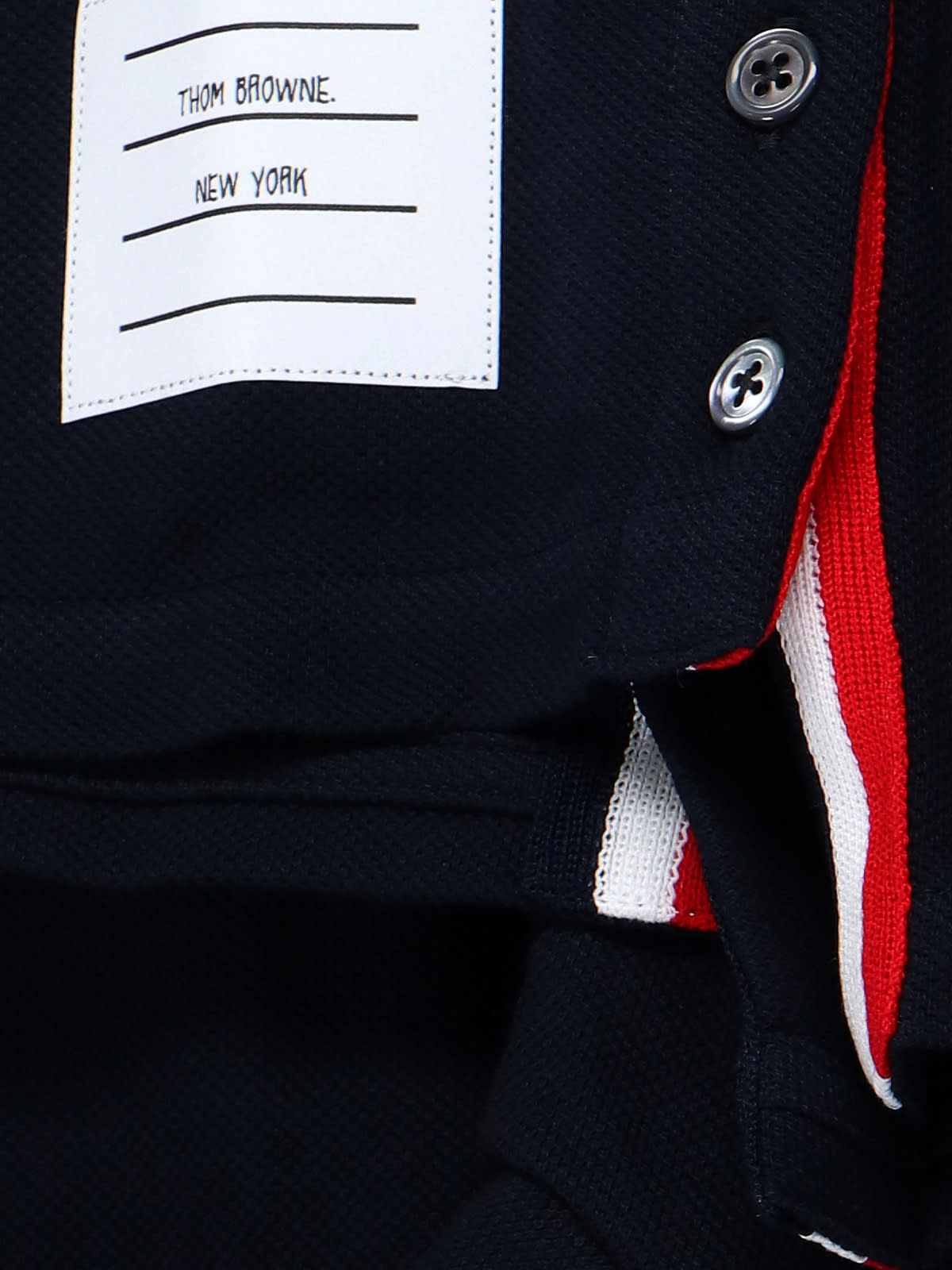 THOM BROWNE BACK TRICOLOUR STRIPES T-SHIRT 