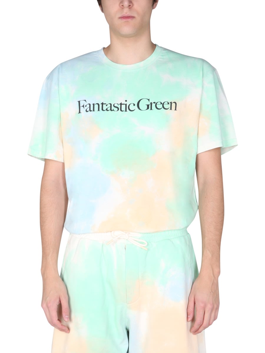 Shop Msgm Fantastic Green T-shirt In Multicolour