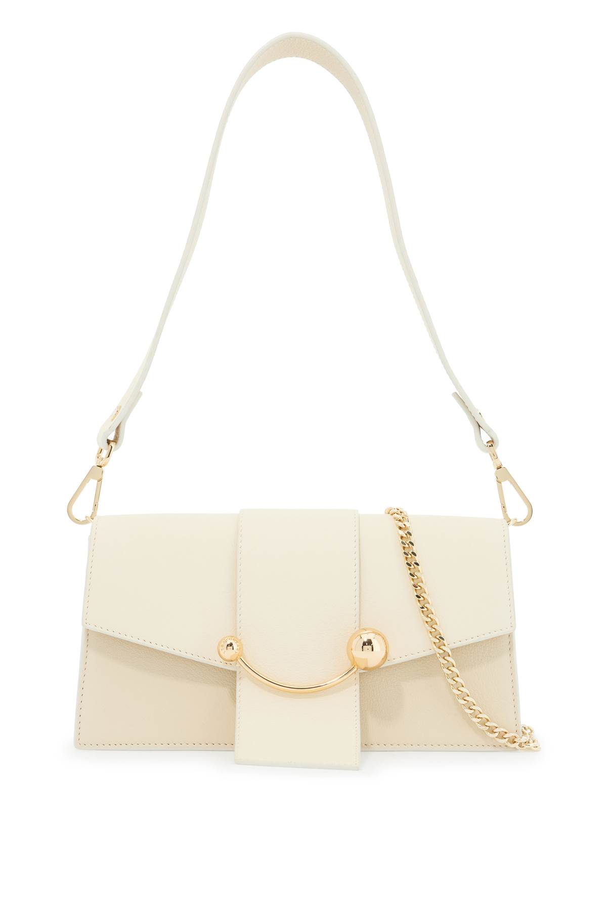 Strathberry Borsa A Spalla Mini Crescent In Diamond/vanilla (white)