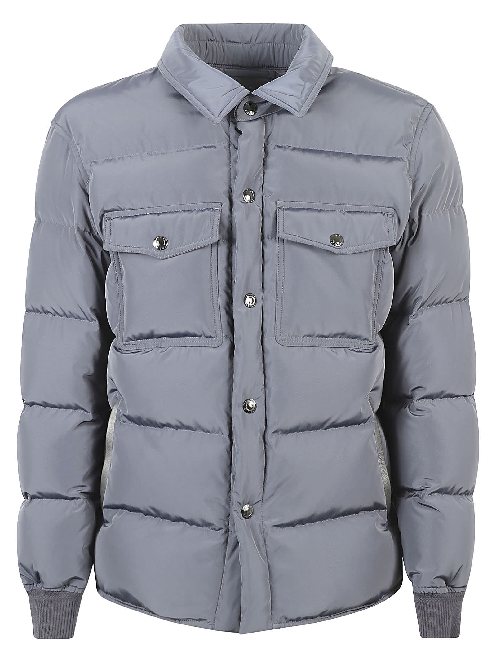 Tom Ford Buttoned Padded Jacket In Ink Blue