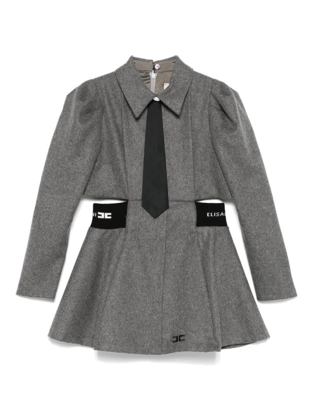 Shop Elisabetta Franchi La Mia Bambina Abito Corto In Gray