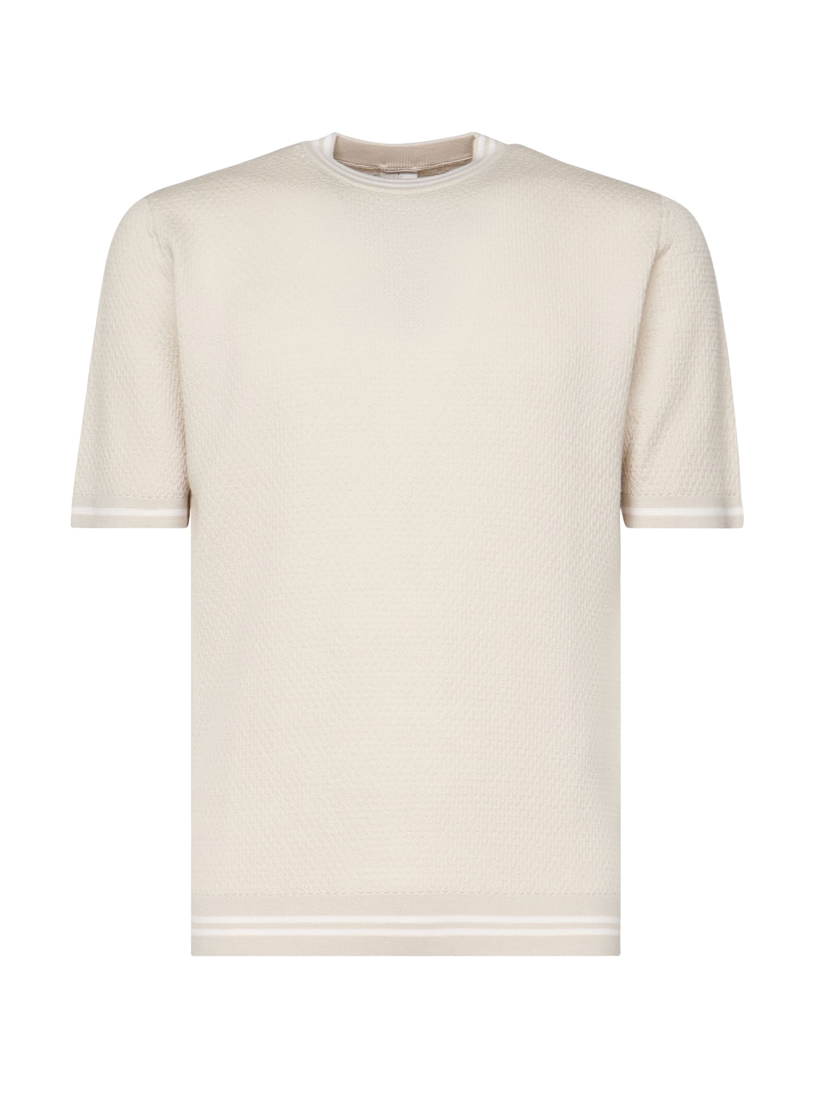 Eleventy Fine-knit T-shirt In Sand