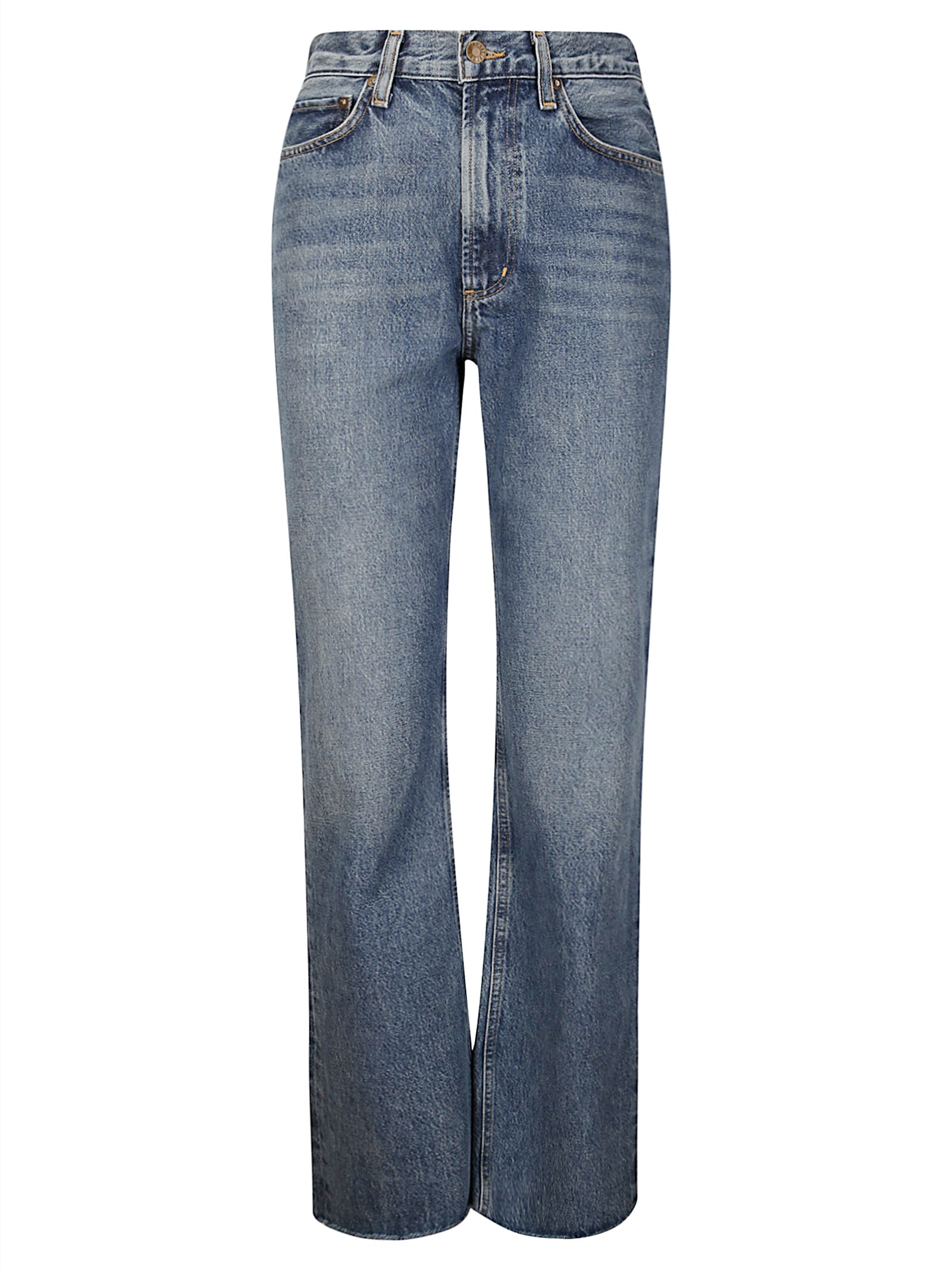 Agolde Flared Five-pocket Jeans With Zip Closure In Blue