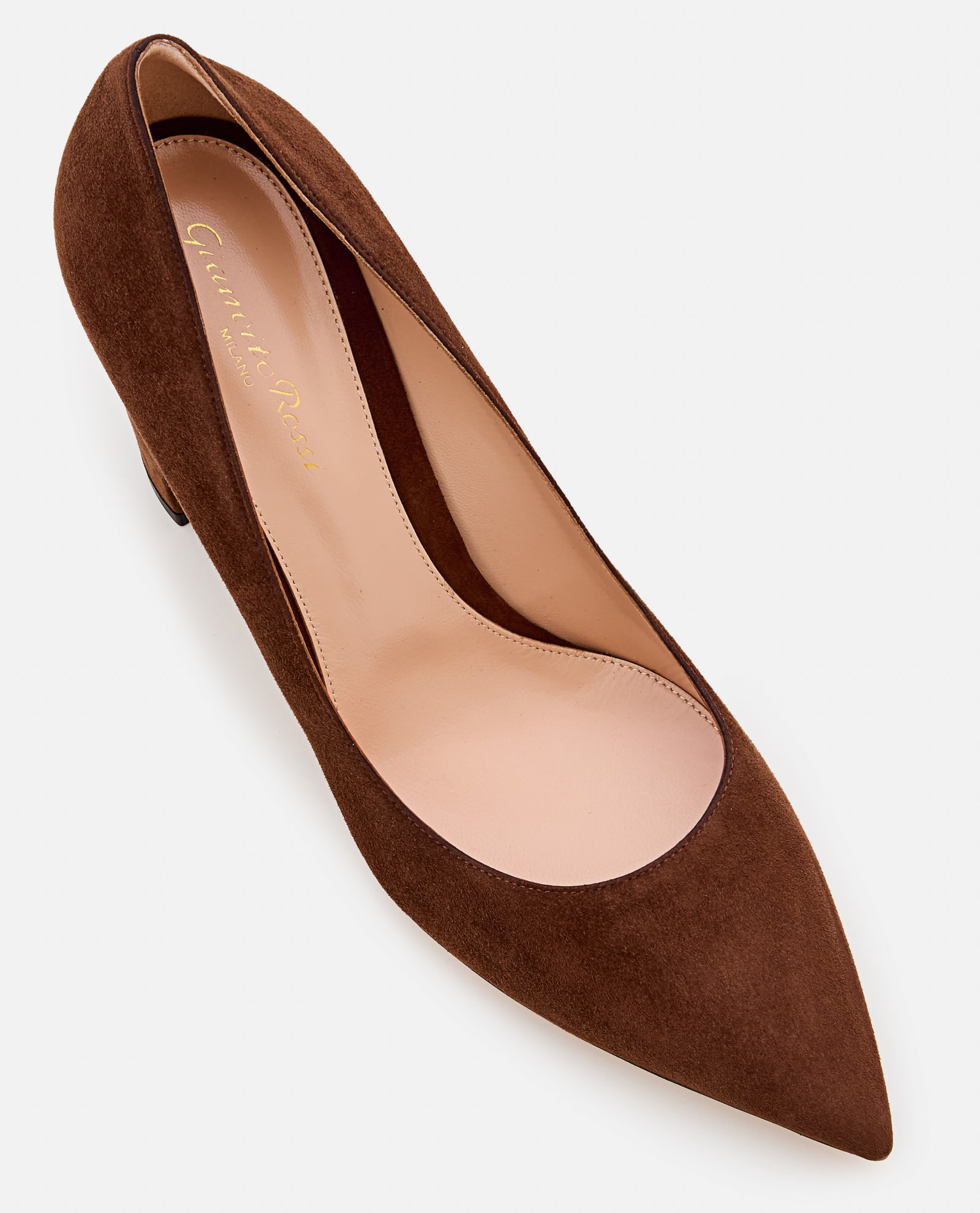 Shop Gianvito Rossi 85mm Suede Piper Pump In Brown